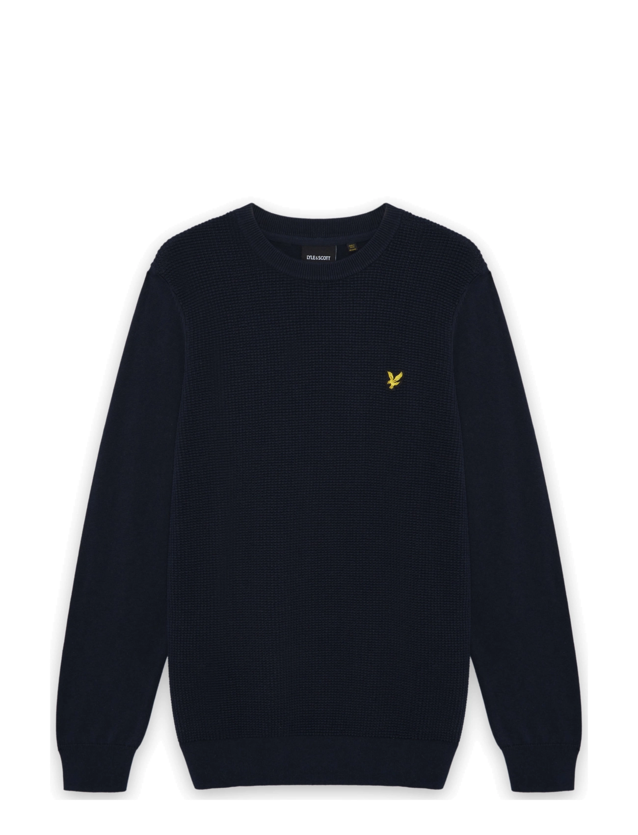 Lyle & Scott Panelled Waffle Crew Neck Jumper - Kleidung - DARK NAVY / navy