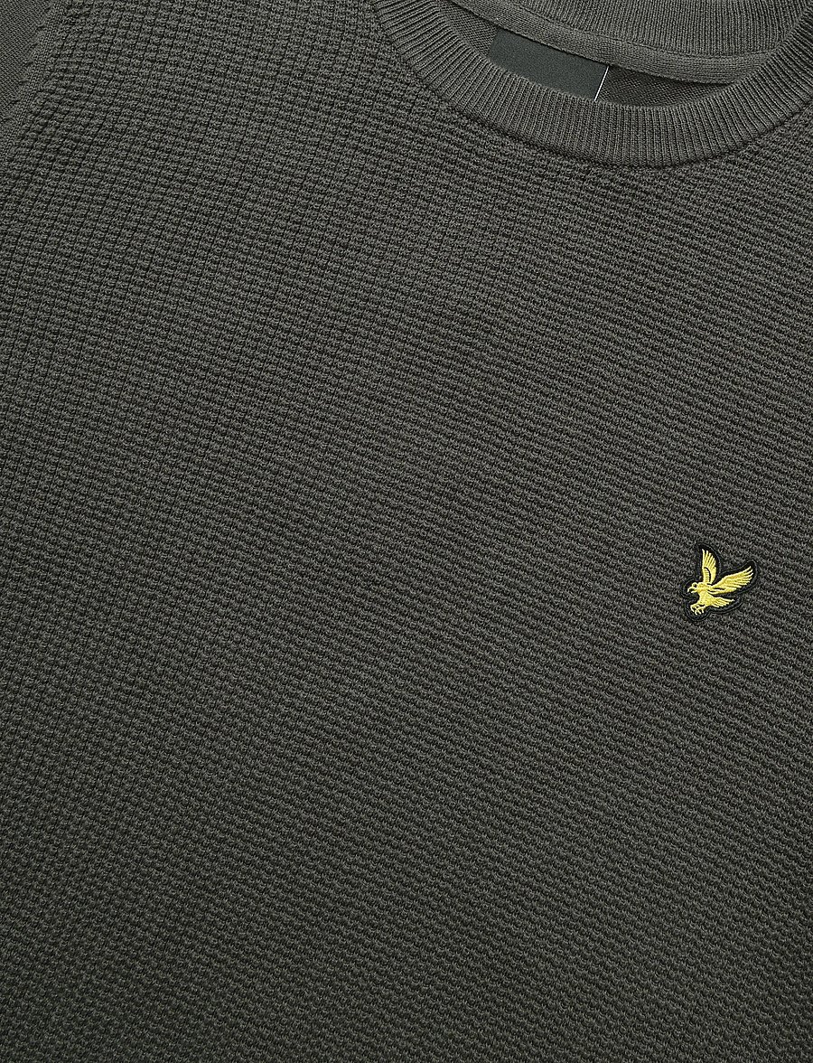 Lyle & Scott - Panelled Waffle Crew Neck Jumper - rundhalsad - shadow slate - 2