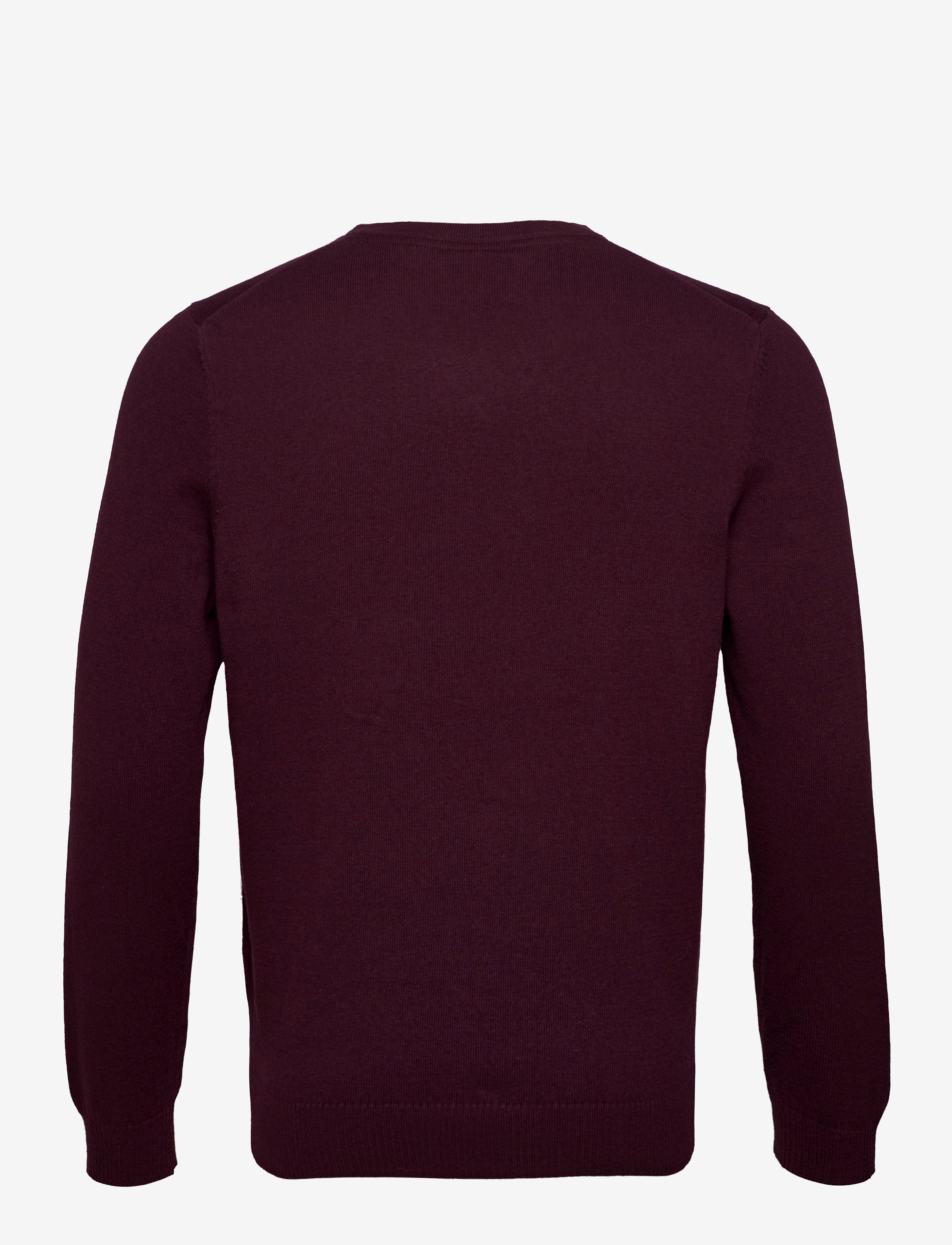 Lyle & Scott - Cotton Merino V Neck Jumper - burgundy - 1