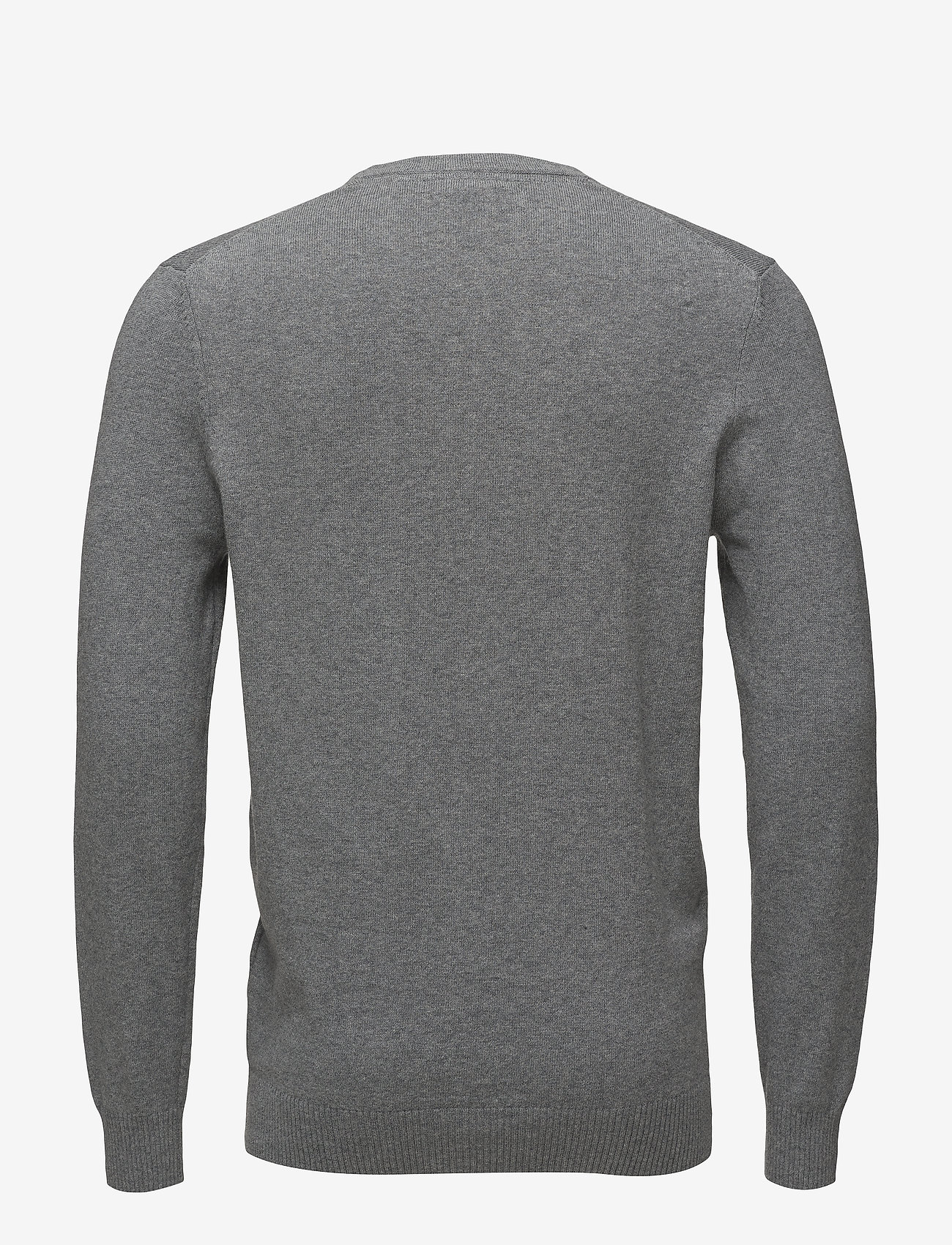 Lyle & Scott - Cotton Merino V Neck Jumper - basic knitwear - mid grey marl - 1