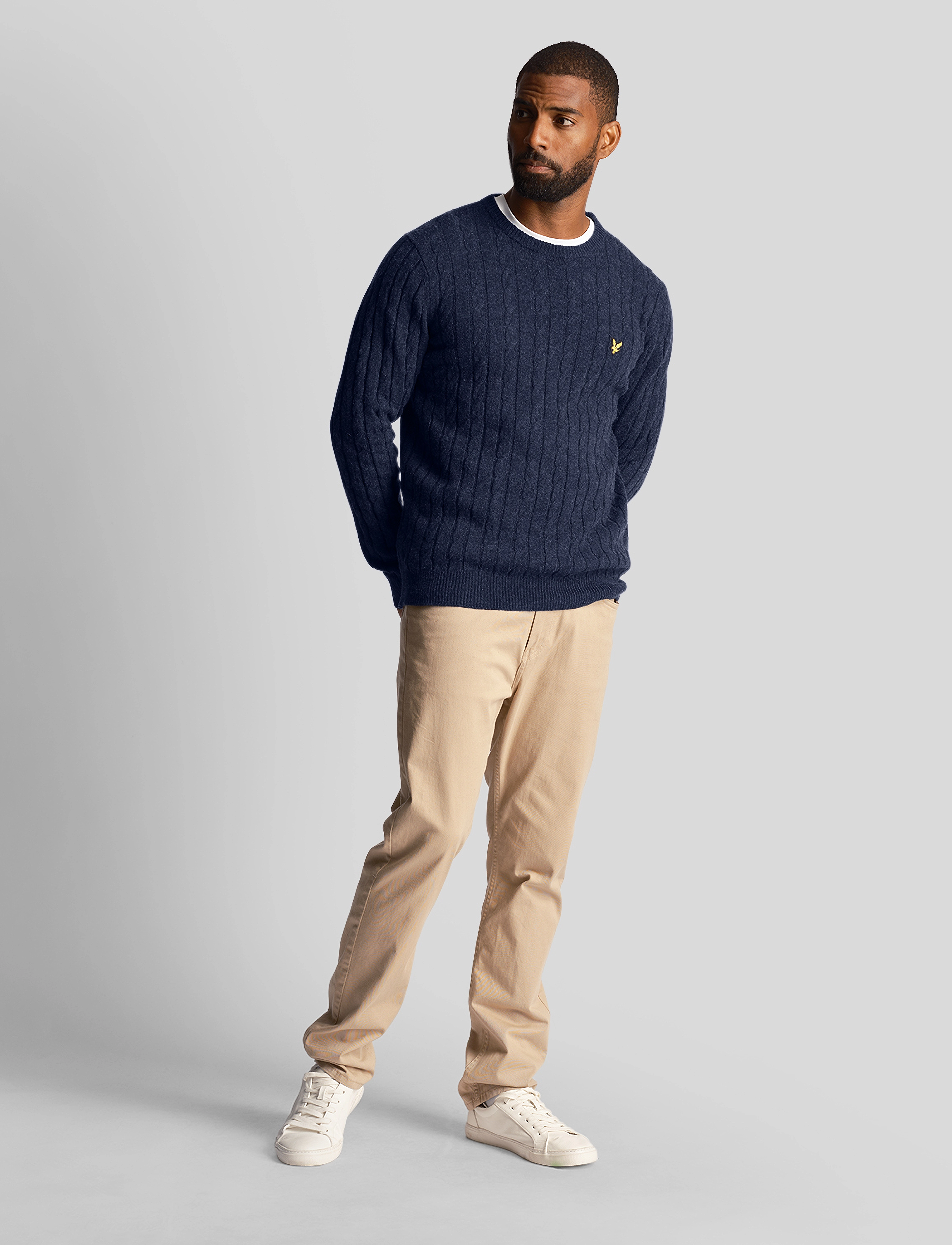 Lyle & Scott - Cable Jumper - dark navy marl - 3