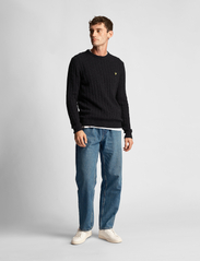 Lyle & Scott - Cable Jumper - basic knitwear - jet black marl - 3