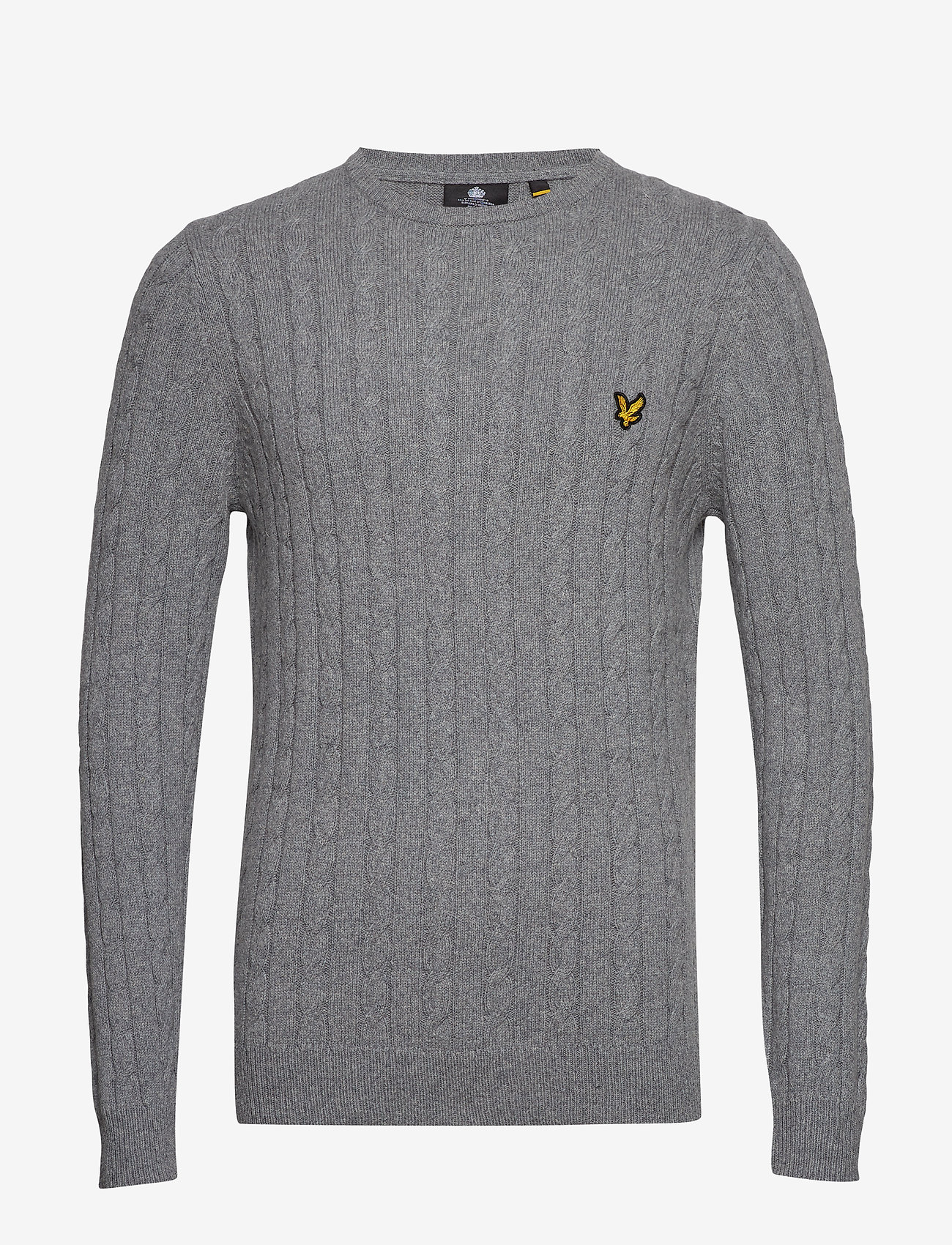 Lyle & Scott - Cable Jumper - pulls col rond - mid grey marl - 1