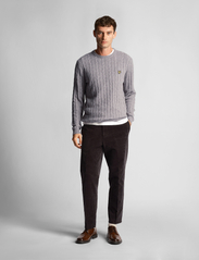 Lyle & Scott - Cable Jumper - pulls col rond - mid grey marl - 3
