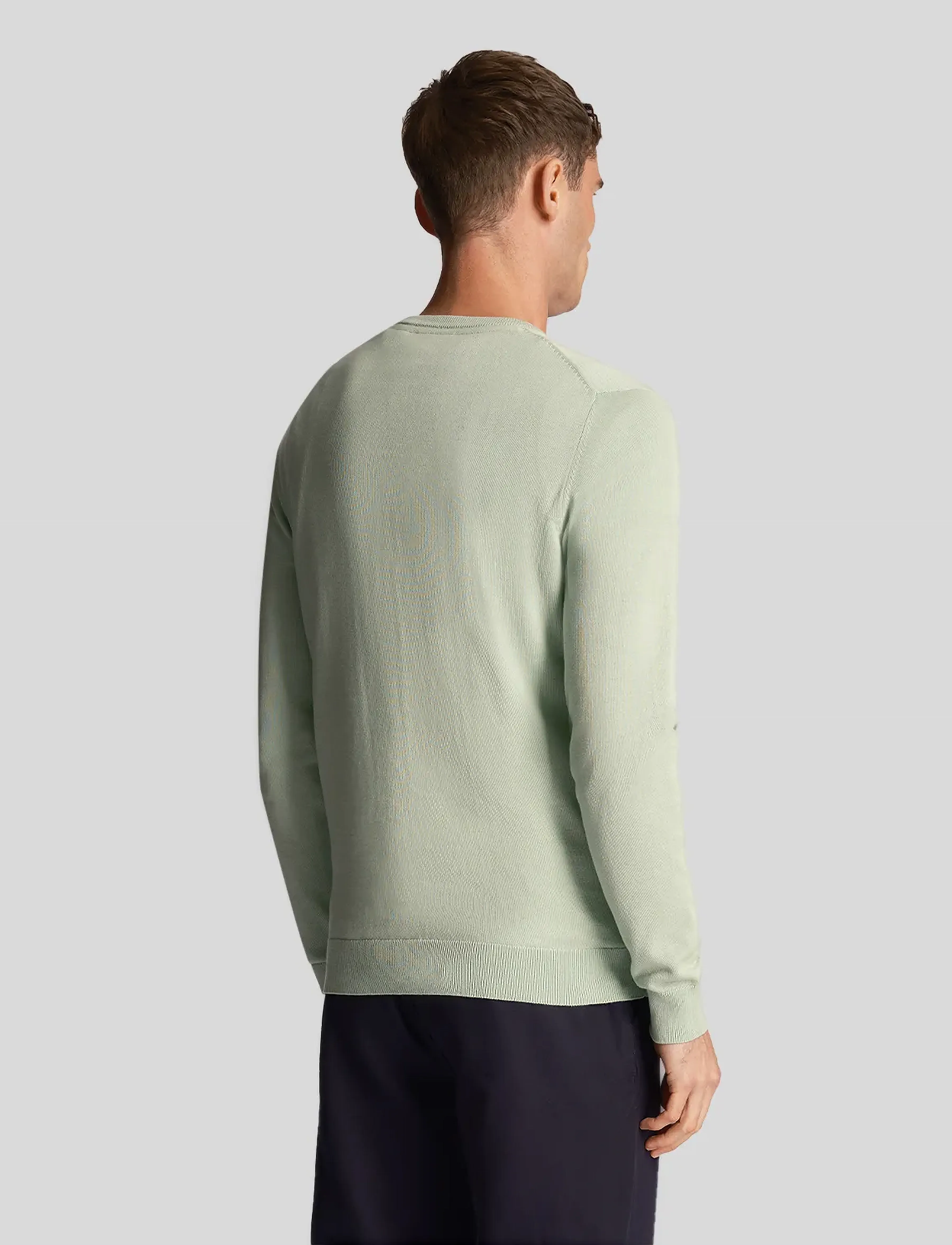 Lyle & Scott - Cotton Crew Neck Jumper - w907 turquoise shadow - 3