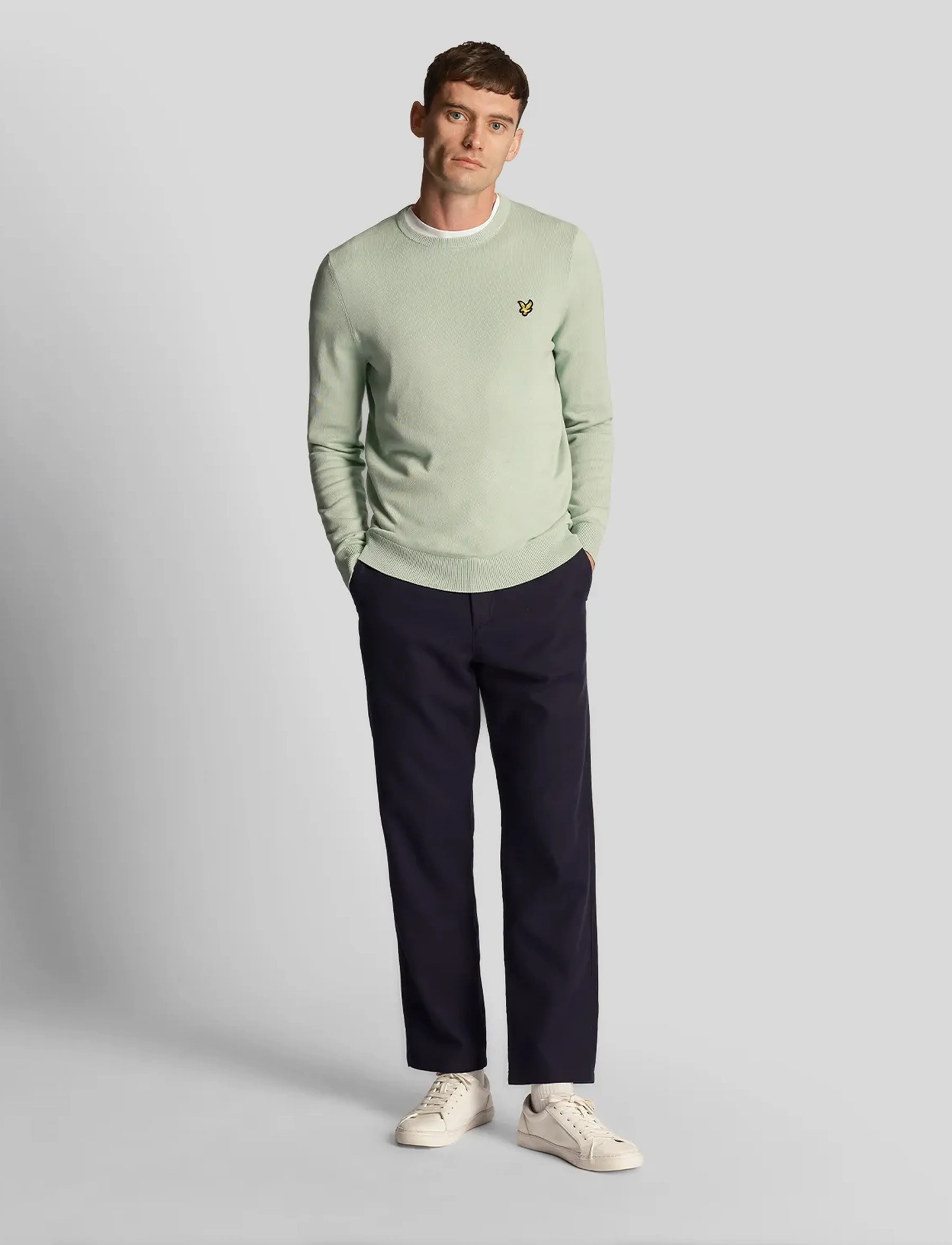 Lyle & Scott - Cotton Crew Neck Jumper - w907 turquoise shadow - 4