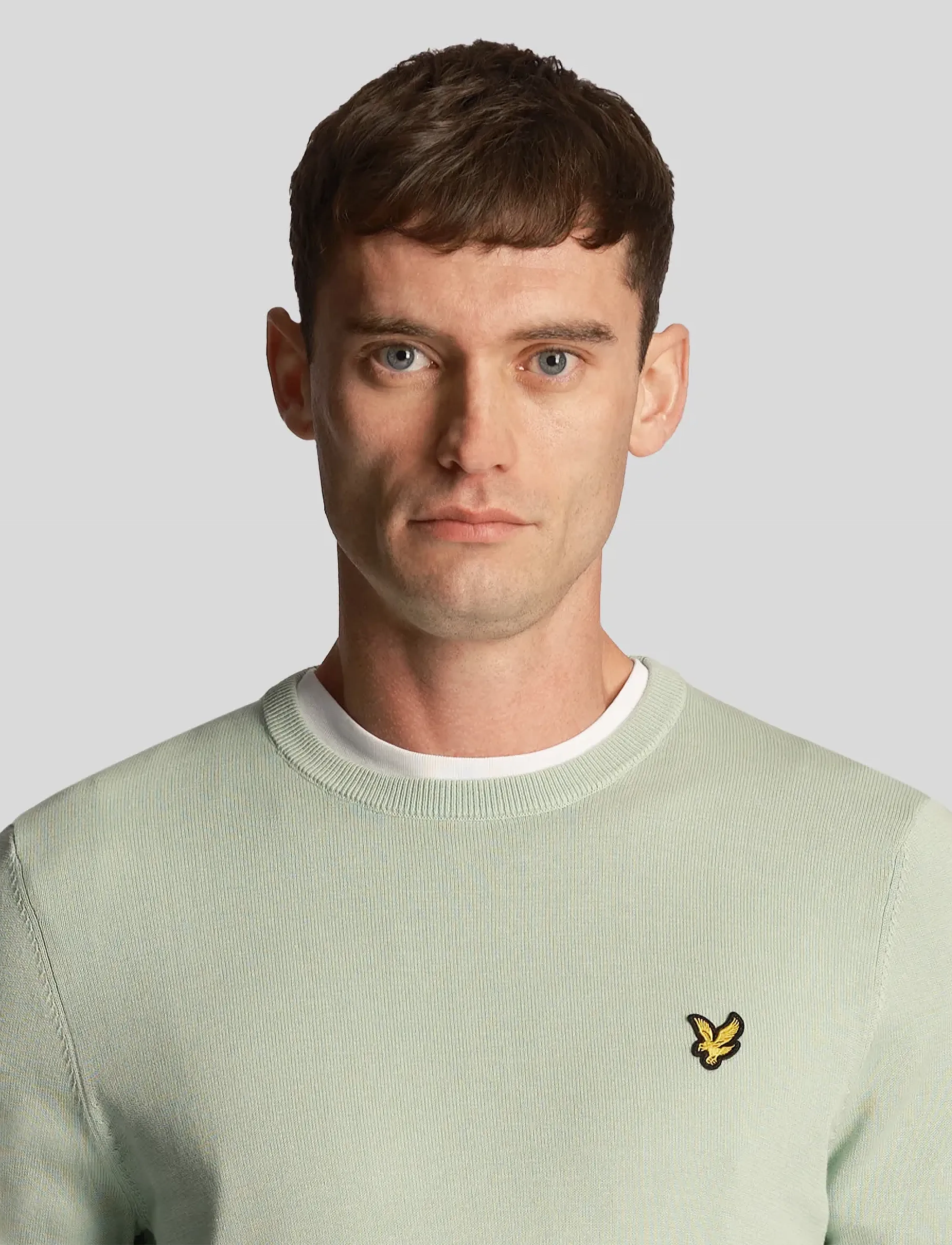 Lyle & Scott - Cotton Crew Neck Jumper - w907 turquoise shadow - 5