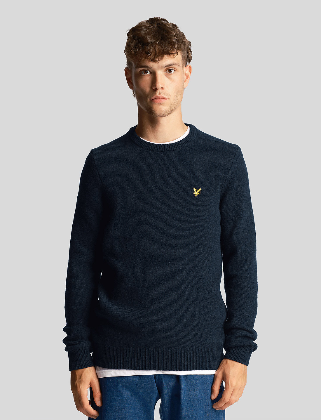 Lyle Scott Crew Neck Lambswool Blend Jumper Dark Navy Marl 10.386 35 kr Booztlet