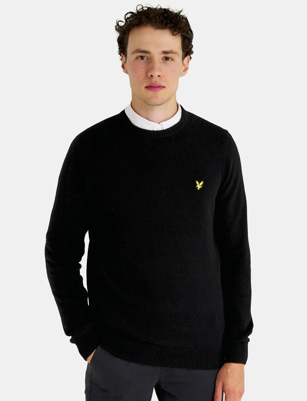 Lyle & Scott - Crew Neck Lambswool Blend Jumper - round necks - jet black marl - 0