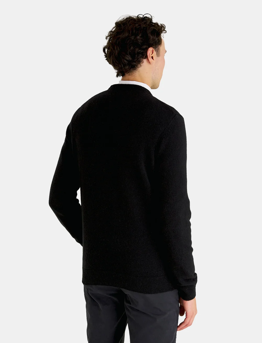 Lyle & Scott - Crew Neck Lambswool Blend Jumper - round necks - jet black marl - 4