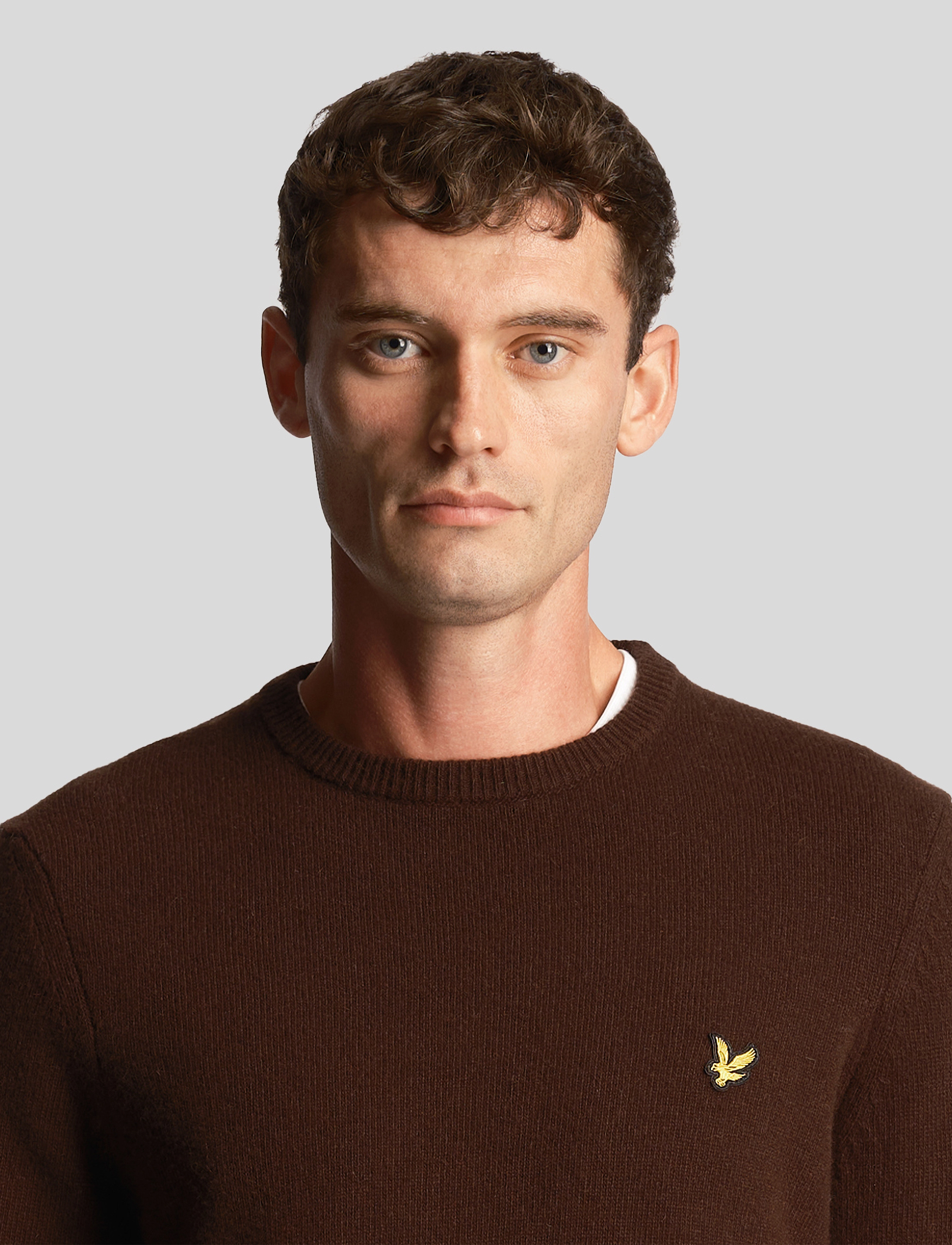 Lyle & Scott - Crew Neck Lambswool Blend Jumper - w826 sediment marl - 5