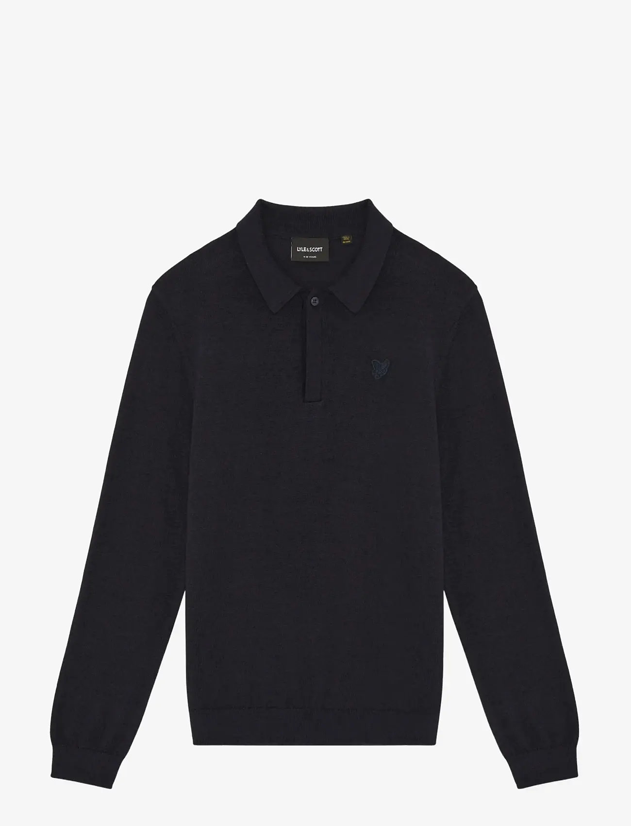 Lyle & Scott - LS Knitted Polo Shirt - long-sleeved polos - dark navy - 1