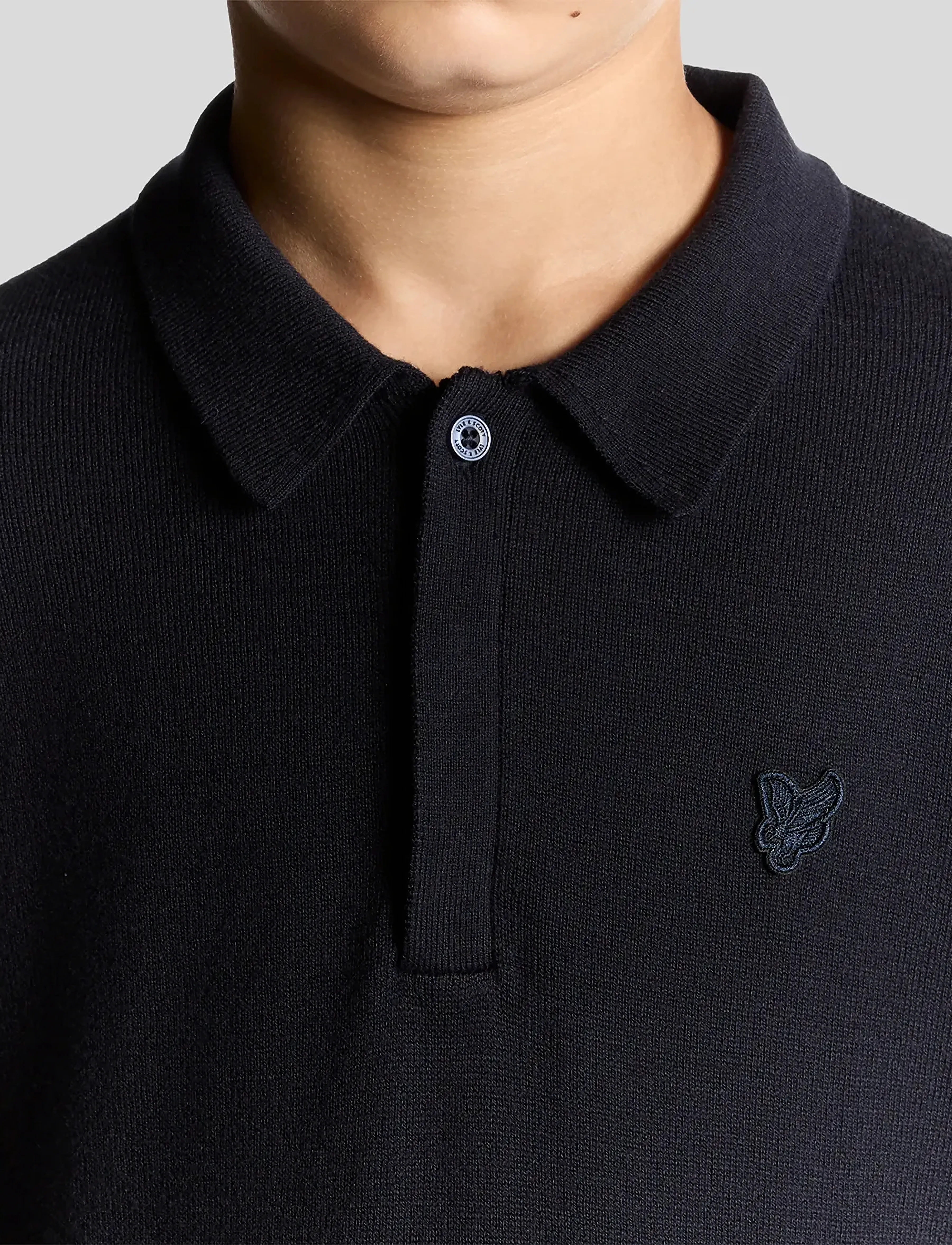 Lyle & Scott - LS Knitted Polo Shirt - lange mouwen poloshirt - dark navy - 3