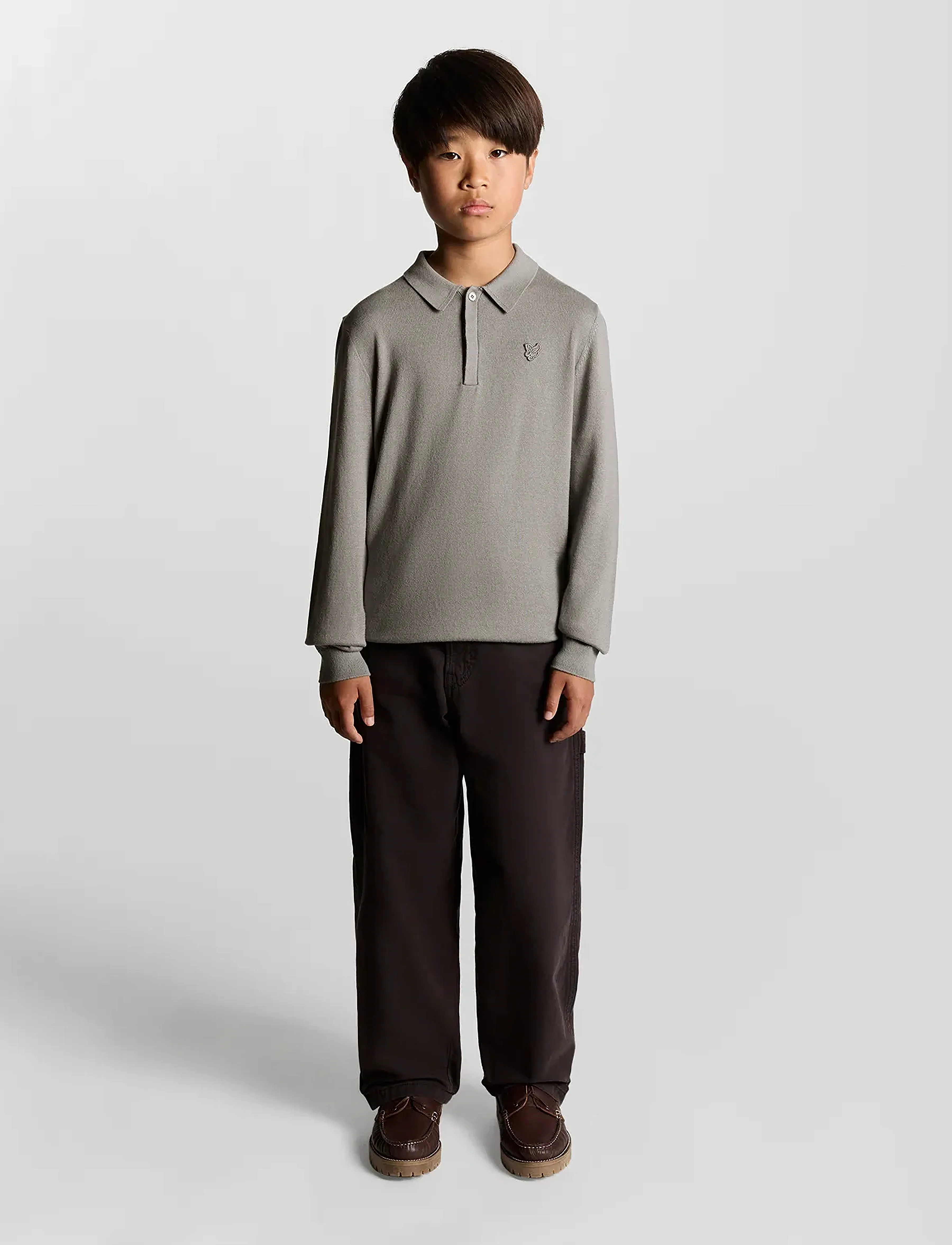 Lyle & Scott - LS Knitted Polo Shirt - long-sleeved polos - x852 sharkskin - 3