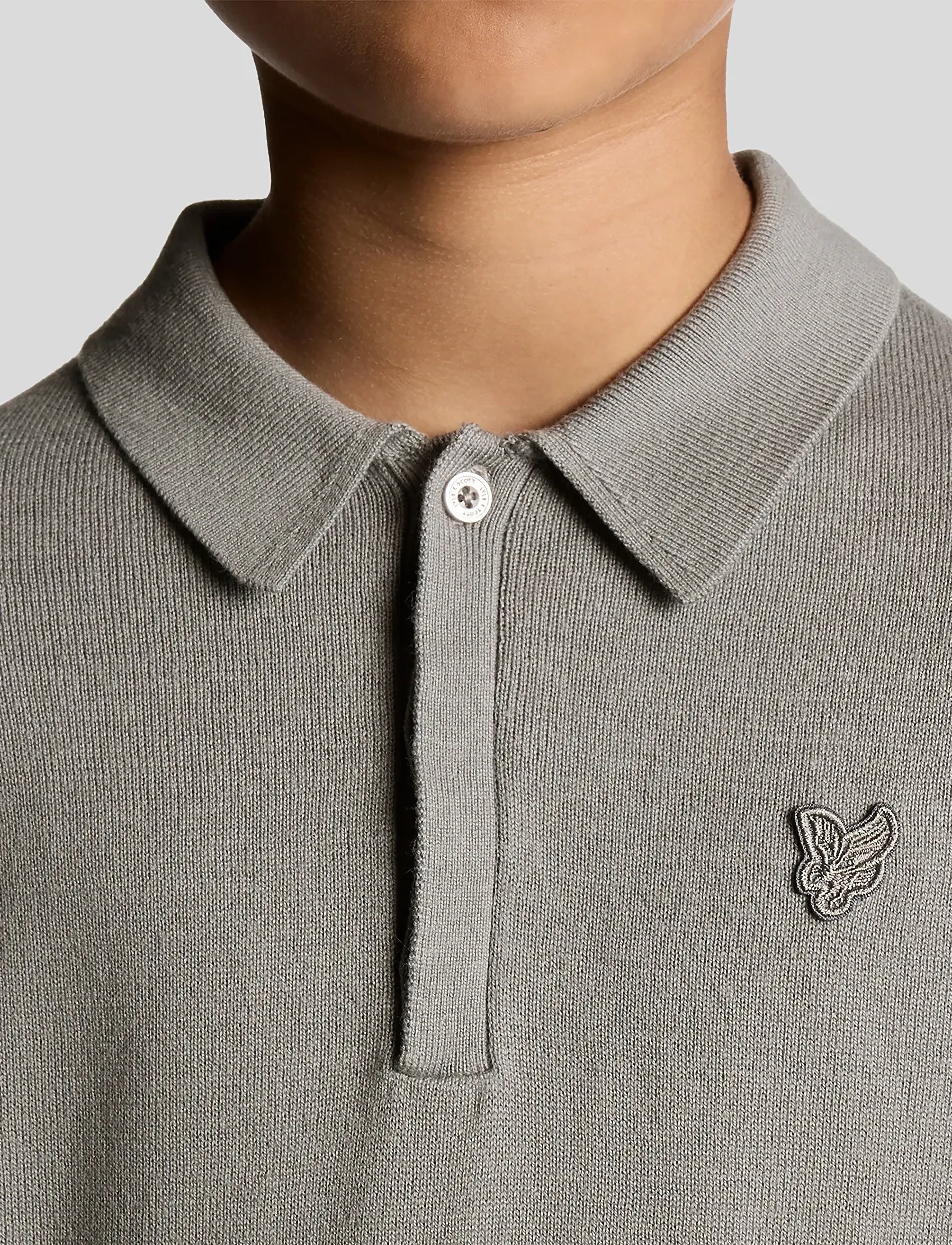 Lyle & Scott - LS Knitted Polo Shirt - long-sleeved polos - x852 sharkskin - 4