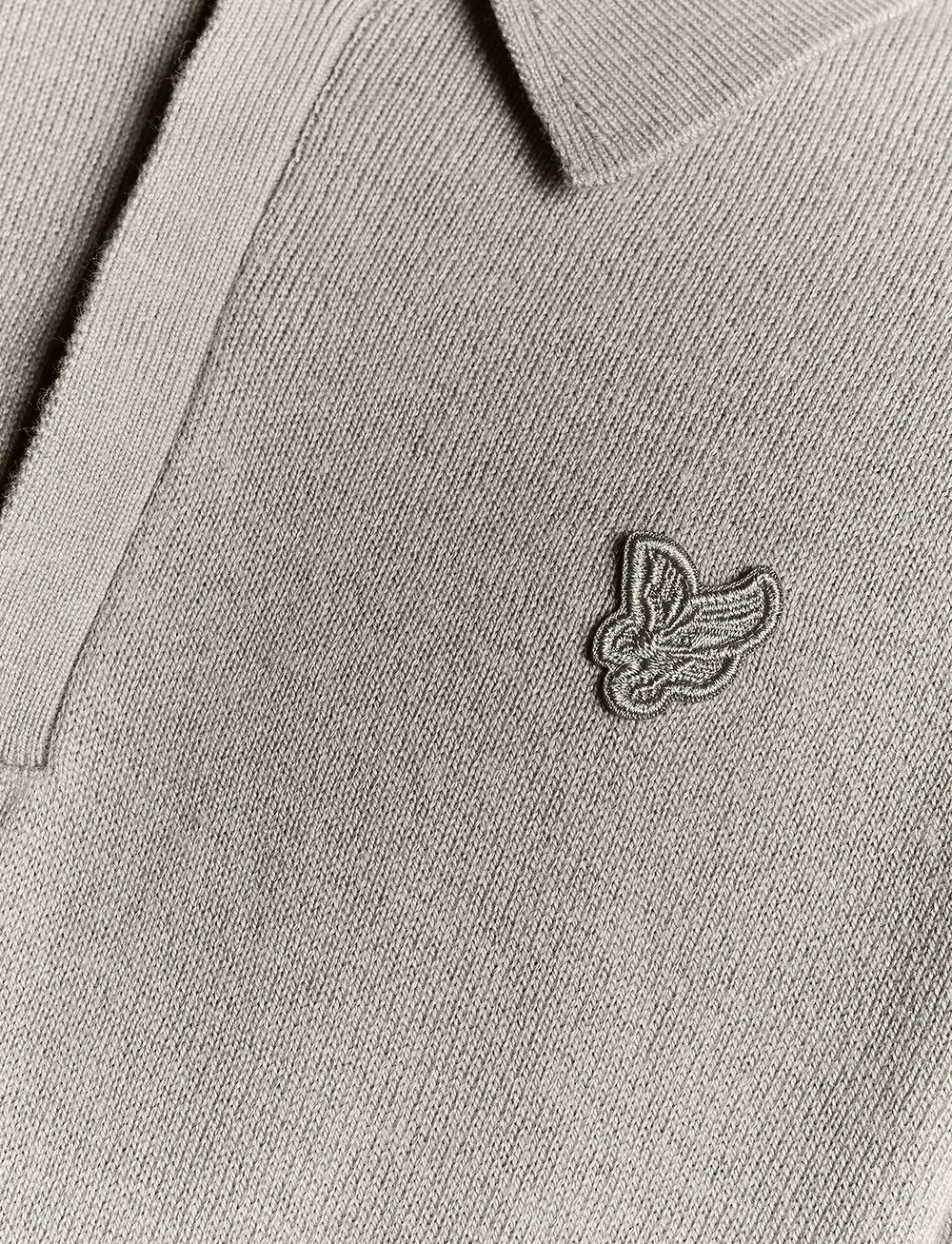 Lyle & Scott - LS Knitted Polo Shirt - långärmade pikéer - x852 sharkskin - 5