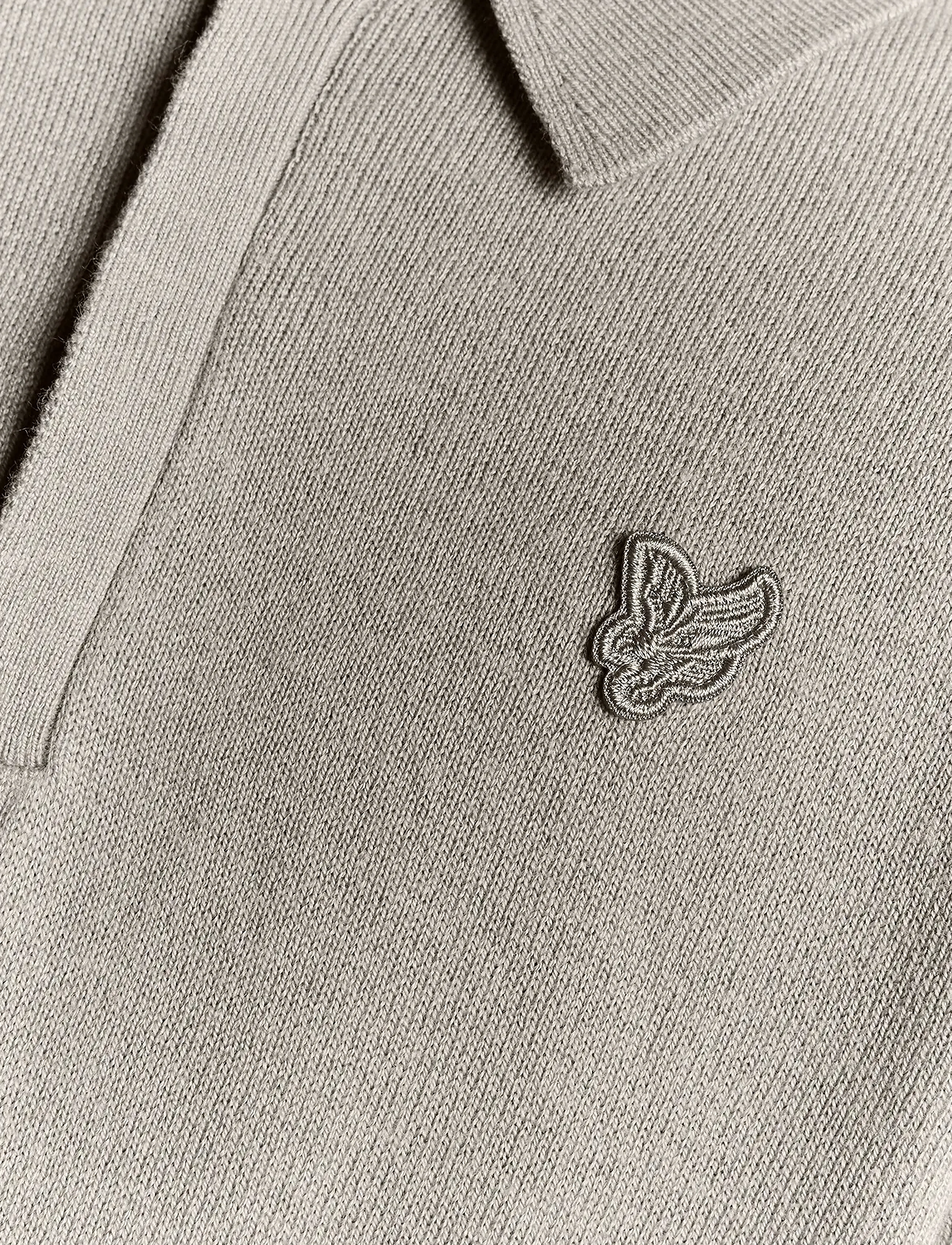 Lyle & Scott - LS Knitted Polo Shirt - long-sleeved polos - x852 sharkskin - 5
