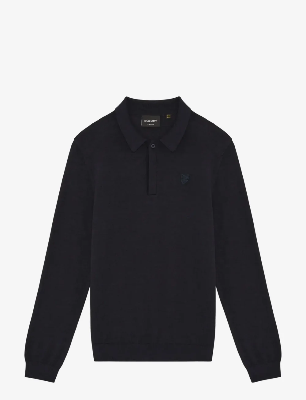Lyle & Scott - LS Knitted Polo Shirt - långärmade pikéer - z271 dark navy - 1