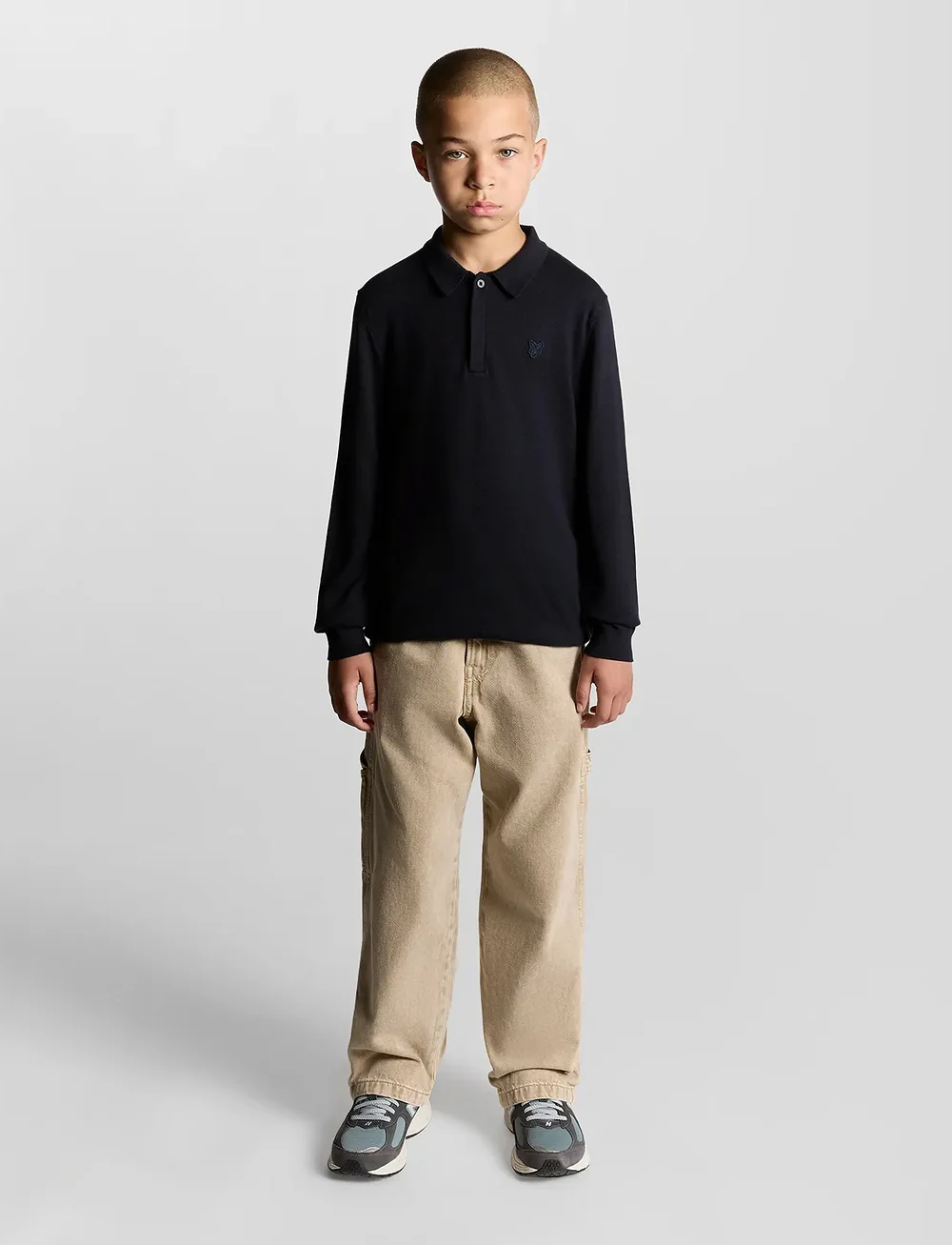 Lyle & Scott - LS Knitted Polo Shirt - långärmade pikéer - z271 dark navy - 0