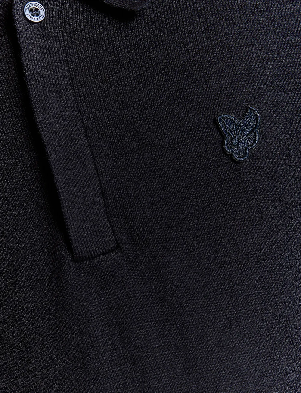 Lyle & Scott - LS Knitted Polo Shirt - långärmade pikéer - z271 dark navy - 4