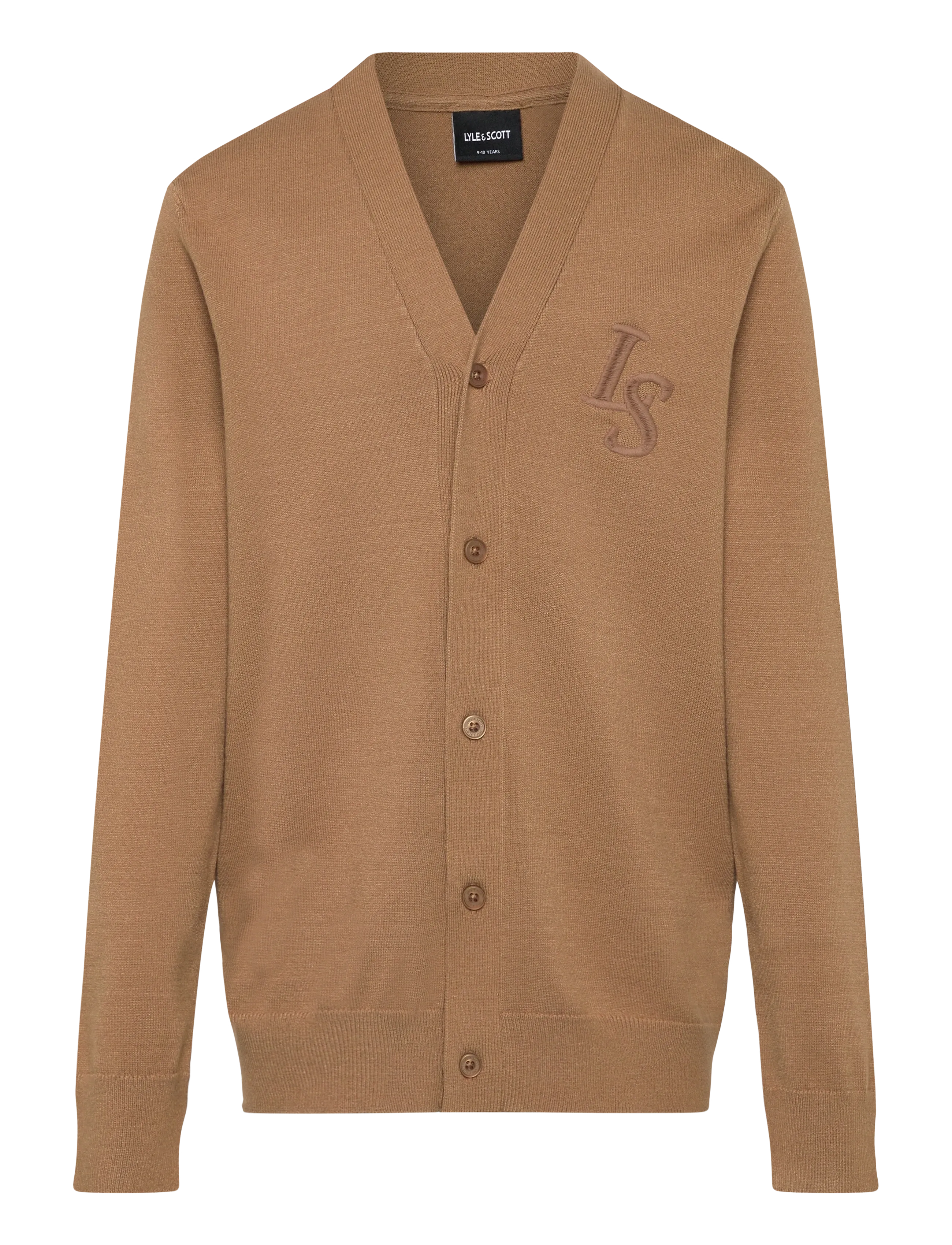 L&S Monogram Button Through Cardigan - X851 TIGERS EYE