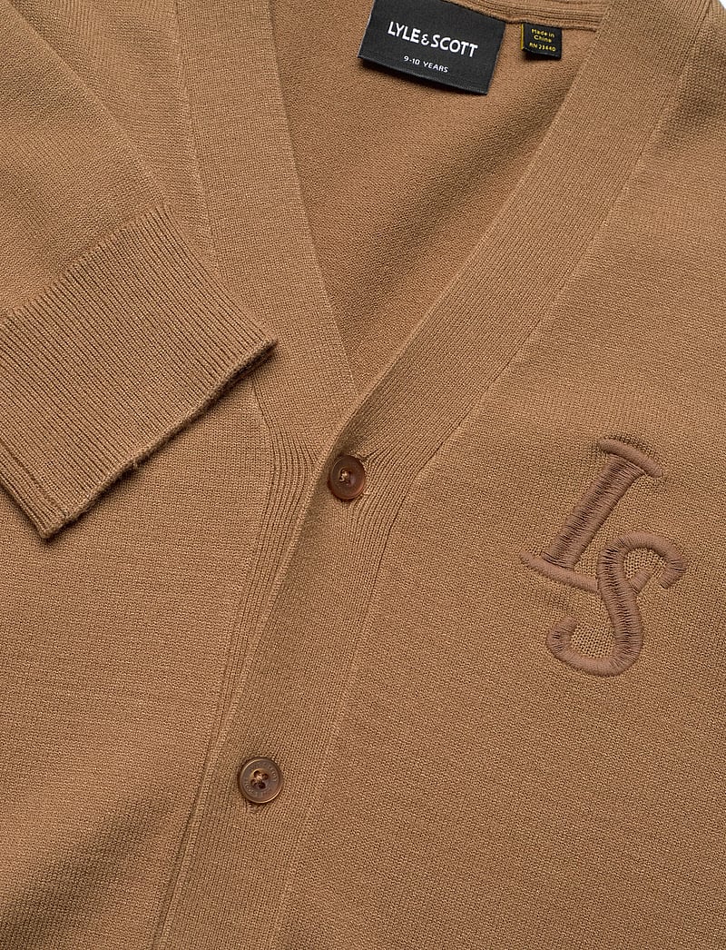 Lyle & Scott - L&S Monogram Button Through Cardigan - cardigans - x851 tigers eye - 2