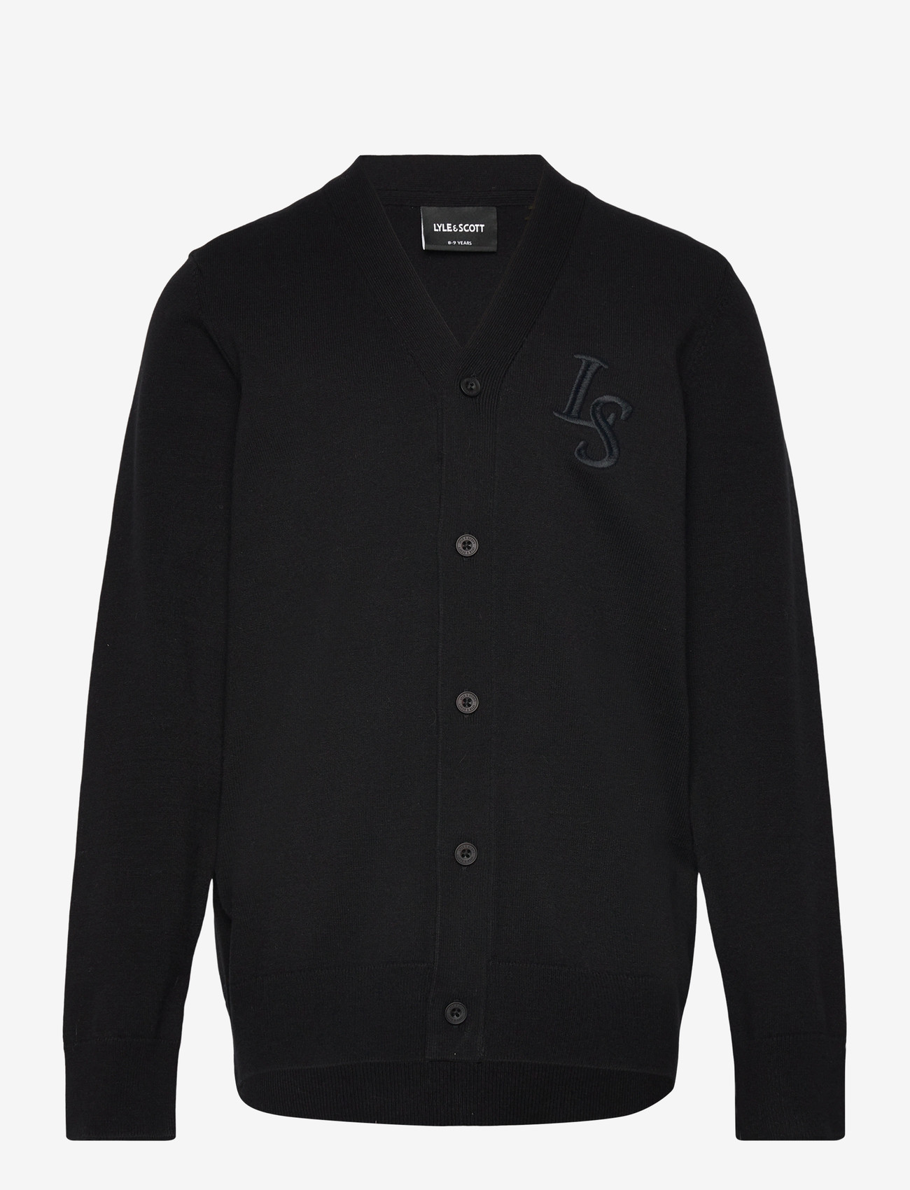 Lyle & Scott - L&S Monogram Button Through Cardigan - sügisesed riided - z865 jet black - 0