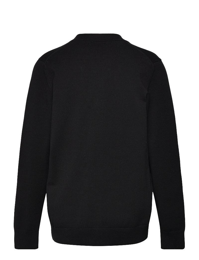 Lyle & Scott - L&S Monogram Button Through Cardigan - cardigans - z865 jet black - 1