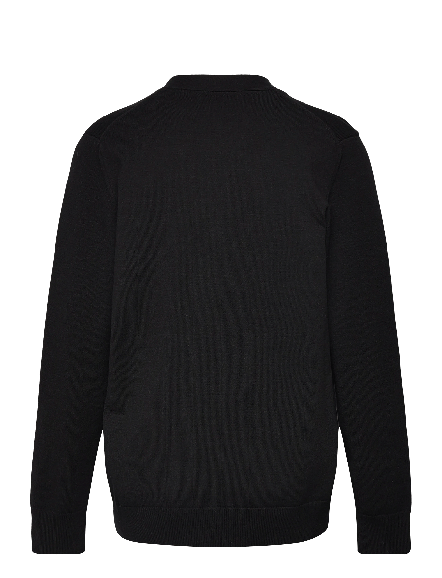 Lyle & Scott - L&S Monogram Button Through Cardigan - cardigans - z865 jet black - 1