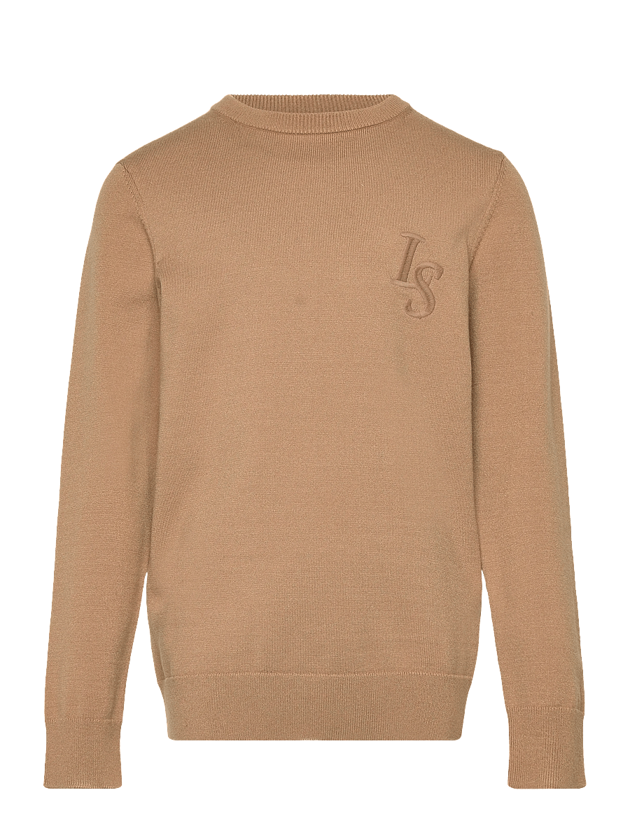 Lyle & Scott - L&S Monogram Crew Neck Jumper - stickade tröjor - x851 tigers eye - 0