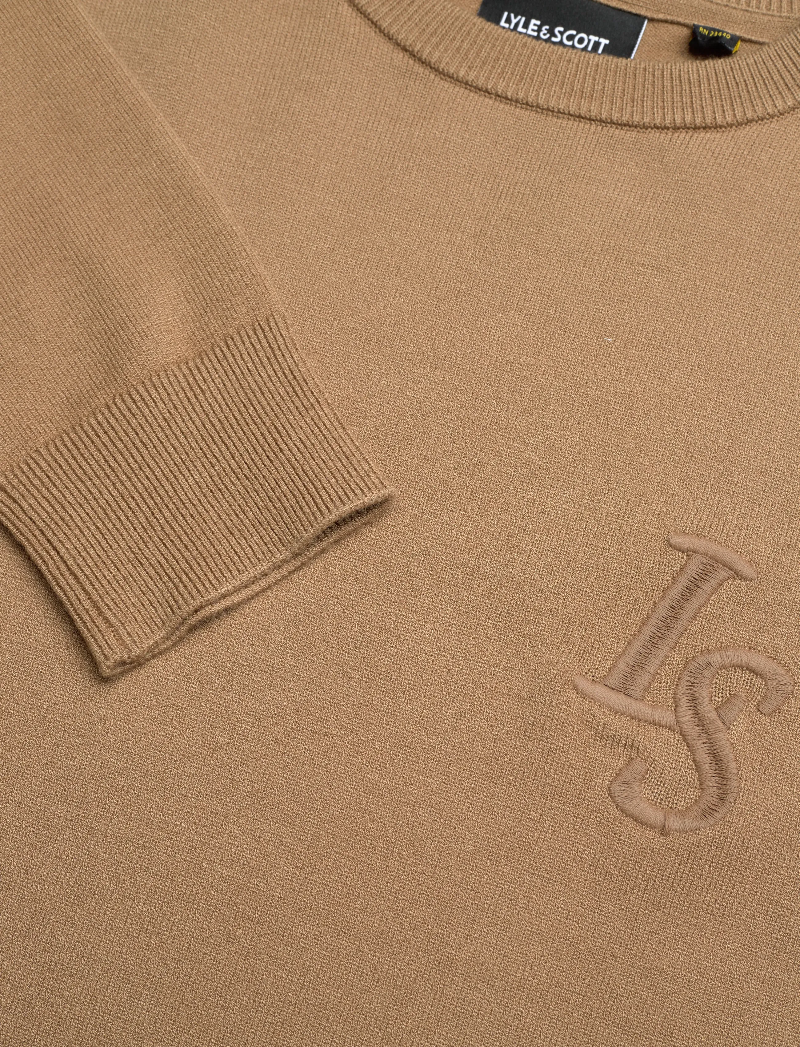 Lyle & Scott - L&S Monogram Crew Neck Jumper - džemprid - x851 tigers eye - 2