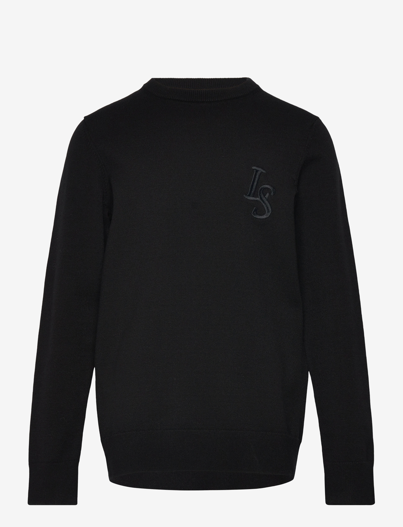 Lyle & Scott - L&S Monogram Crew Neck Jumper - trøjer - z865 jet black - 0
