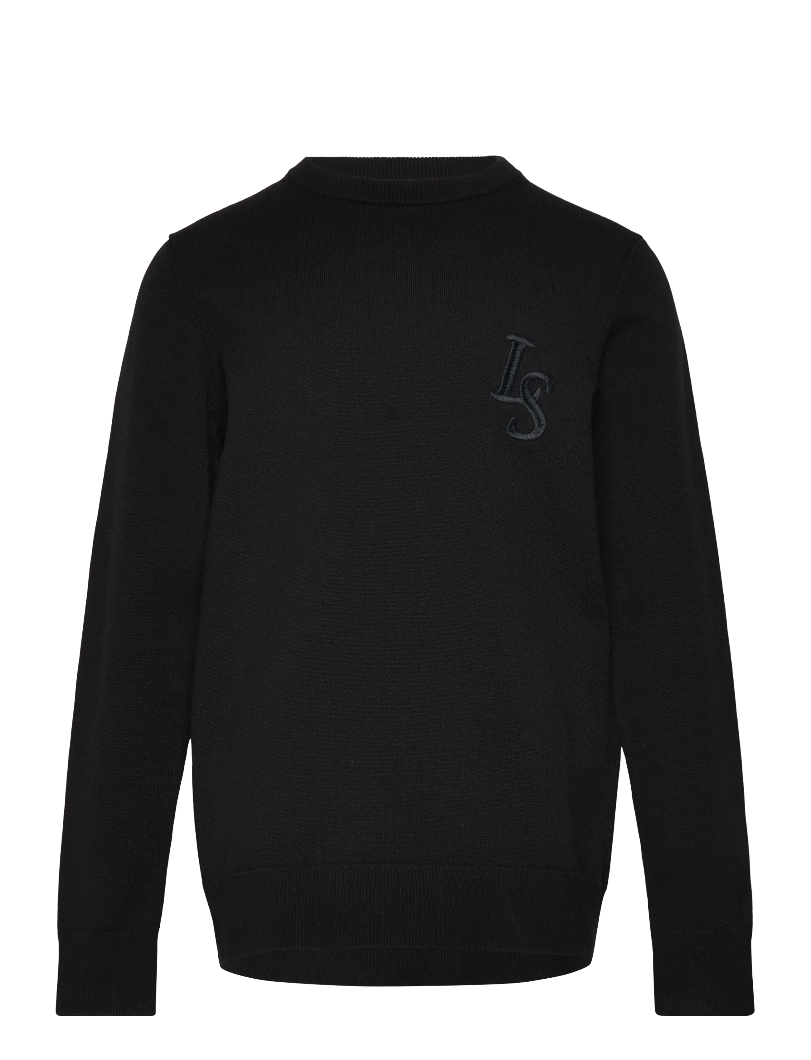 L&S Monogram Crew Neck Jumper - Z865 JET BLACK