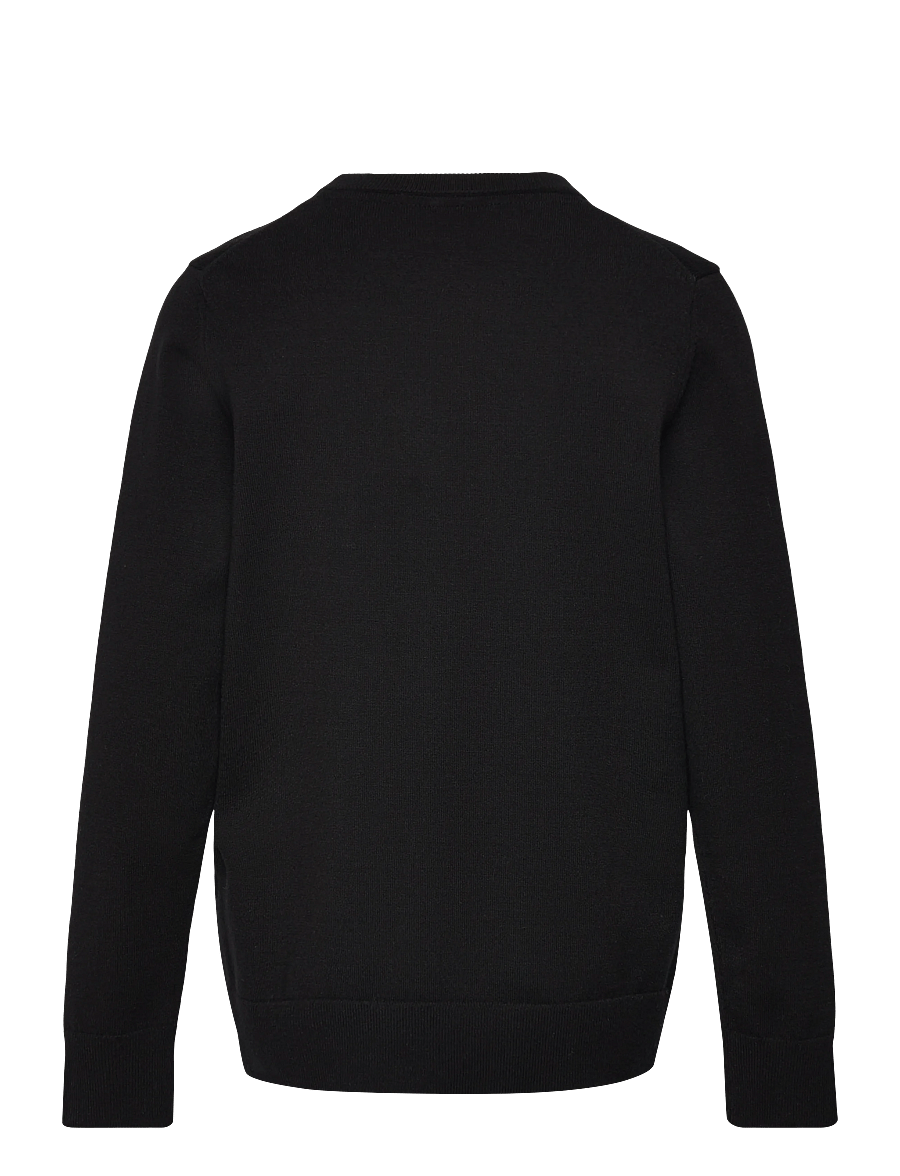 Lyle & Scott - L&S Monogram Crew Neck Jumper - stickade tröjor - z865 jet black - 1