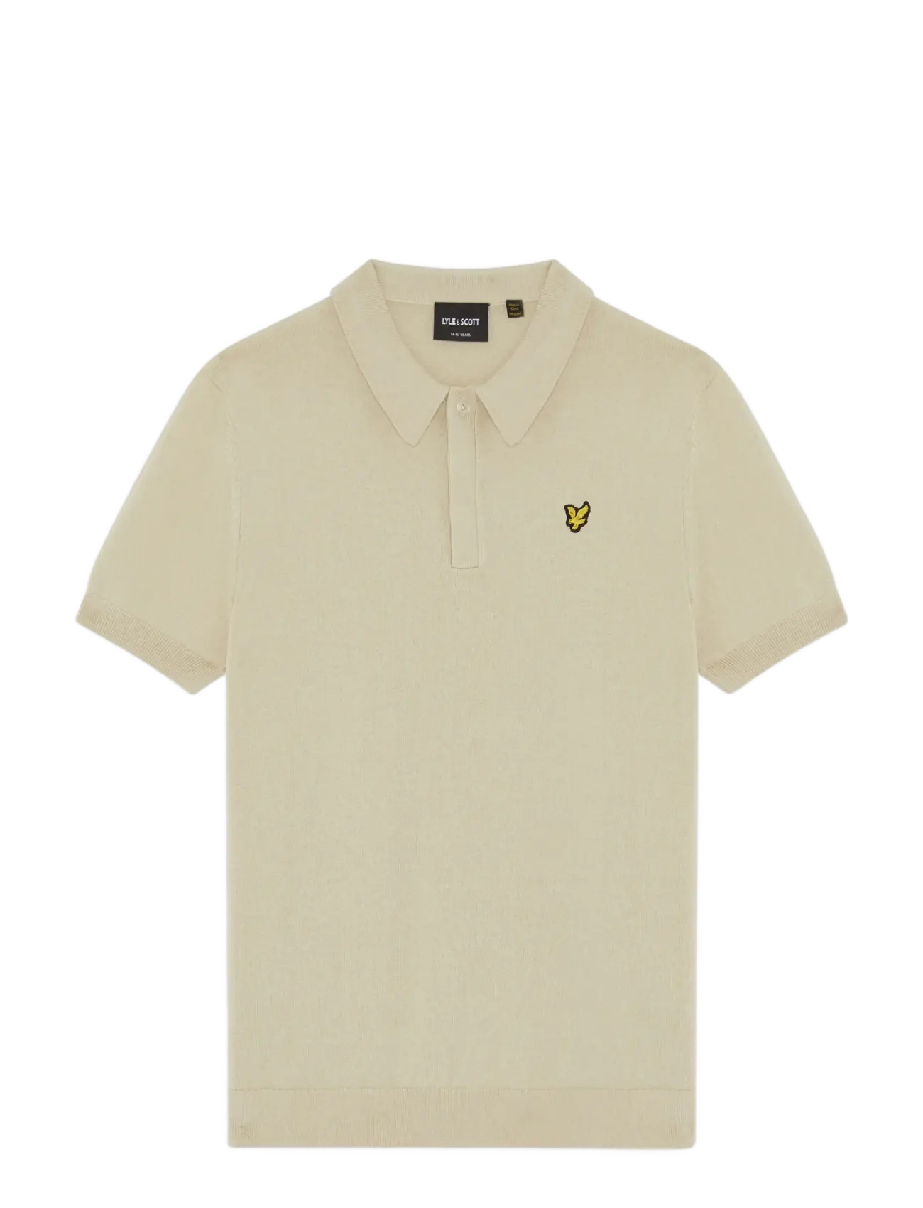 Lyle & Scott SS Knitted Polo Shirt - Overdele - Y117 WHEAT / cream