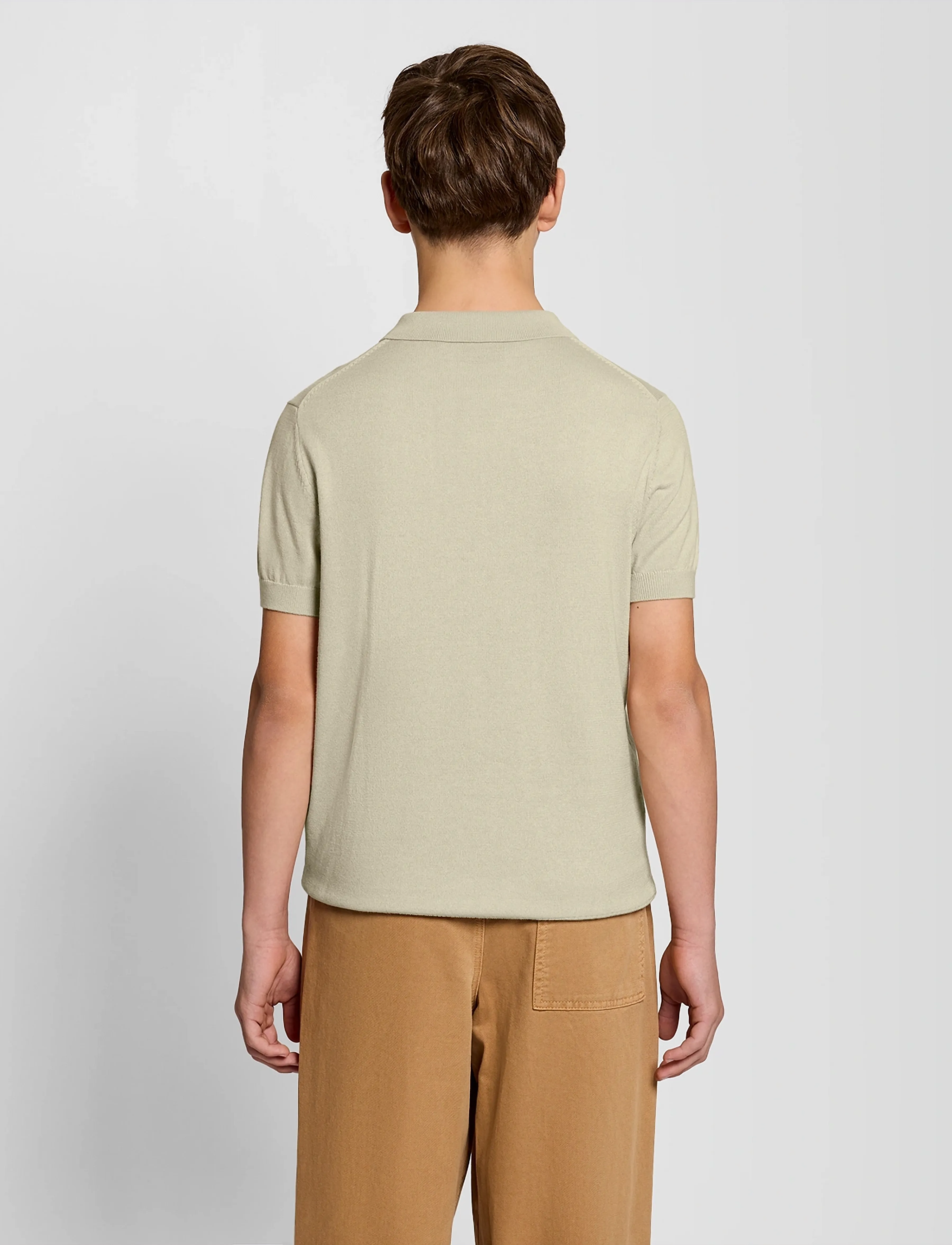 Lyle & Scott - SS Knitted Polo Shirt - kortärmade pikéer - y117 wheat - 3