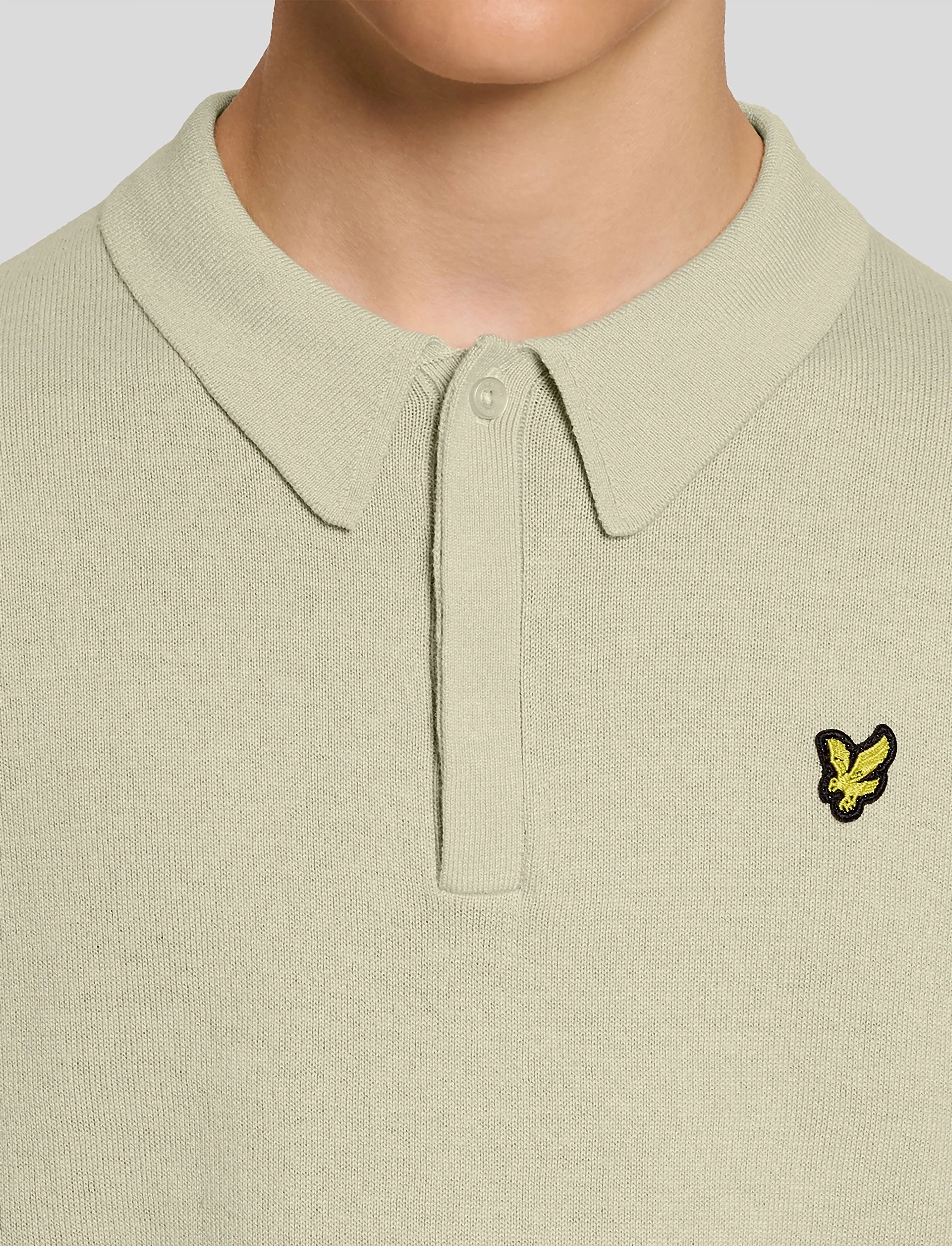 Lyle & Scott - SS Knitted Polo Shirt - kortärmade pikéer - y117 wheat - 4