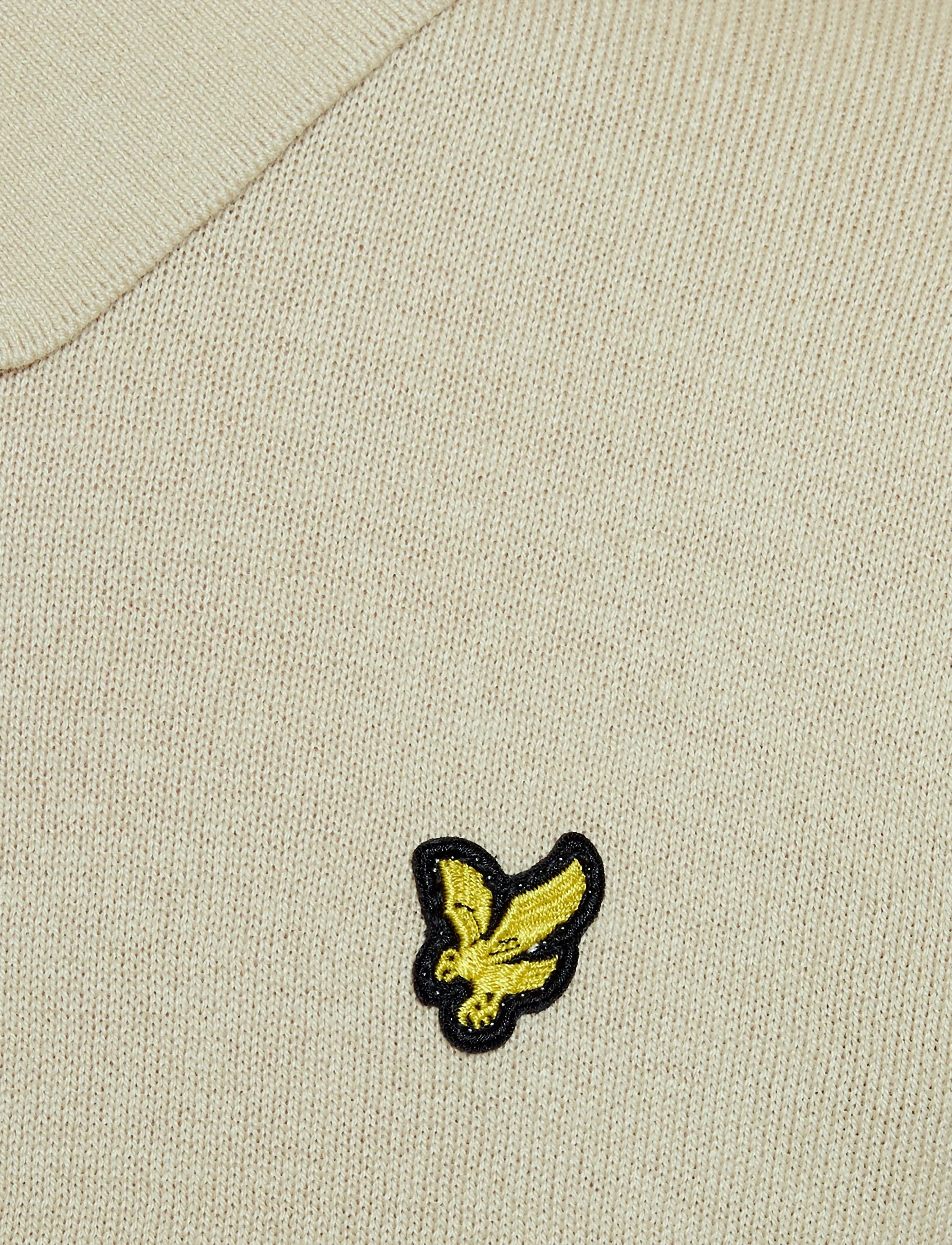 Lyle & Scott - SS Knitted Polo Shirt - kortärmade pikéer - y117 wheat - 5