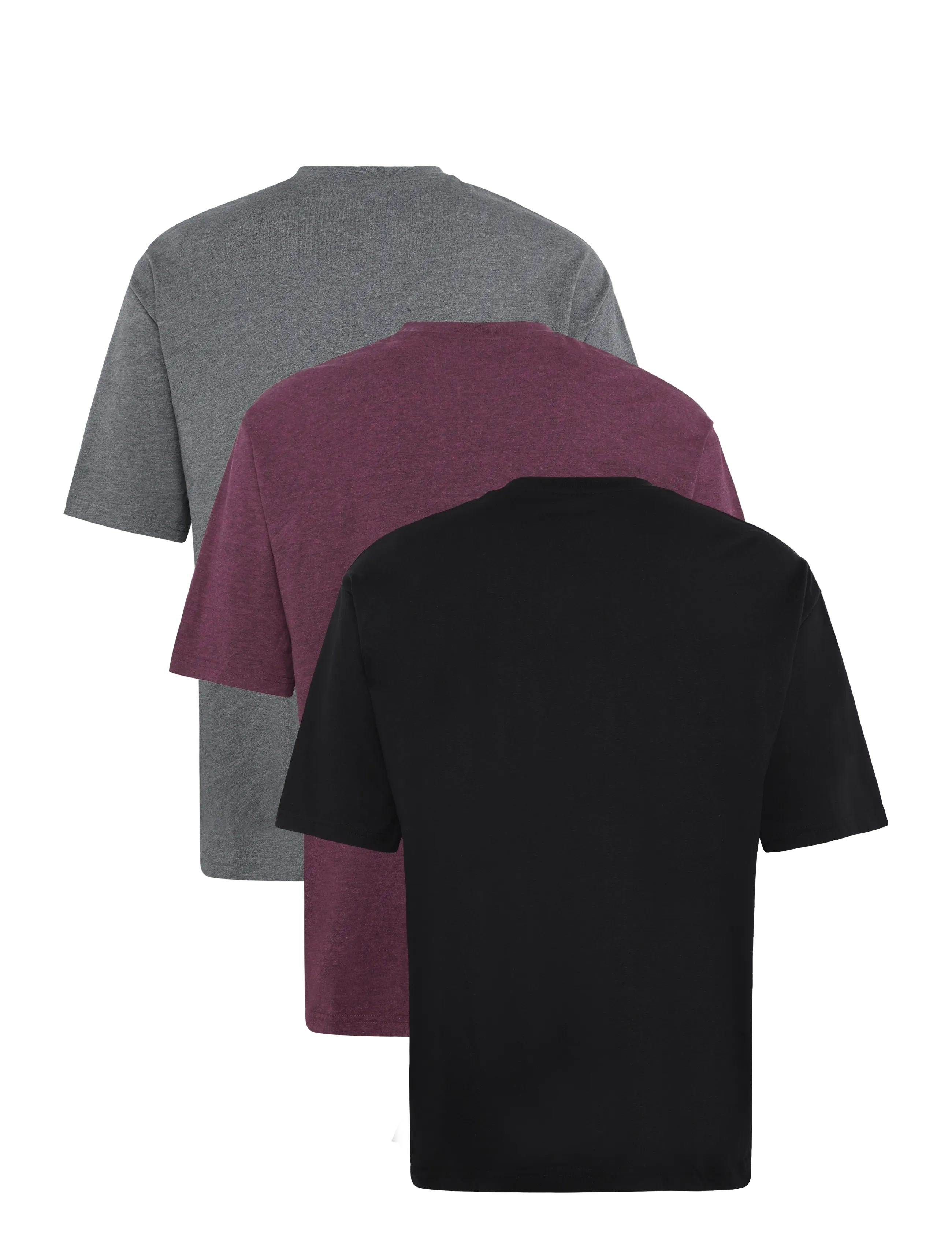 Lyle & Scott - 3 Pack Relaxed T-Shirt - jet black/graphite marl/midnight ruby - 1