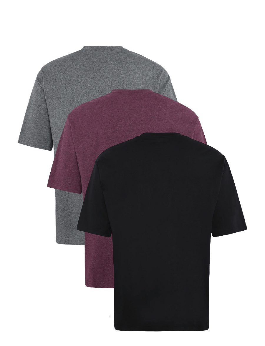 Lyle & Scott - 3 Pack Relaxed T-Shirt - jet black/graphite marl/midnight ruby - 1