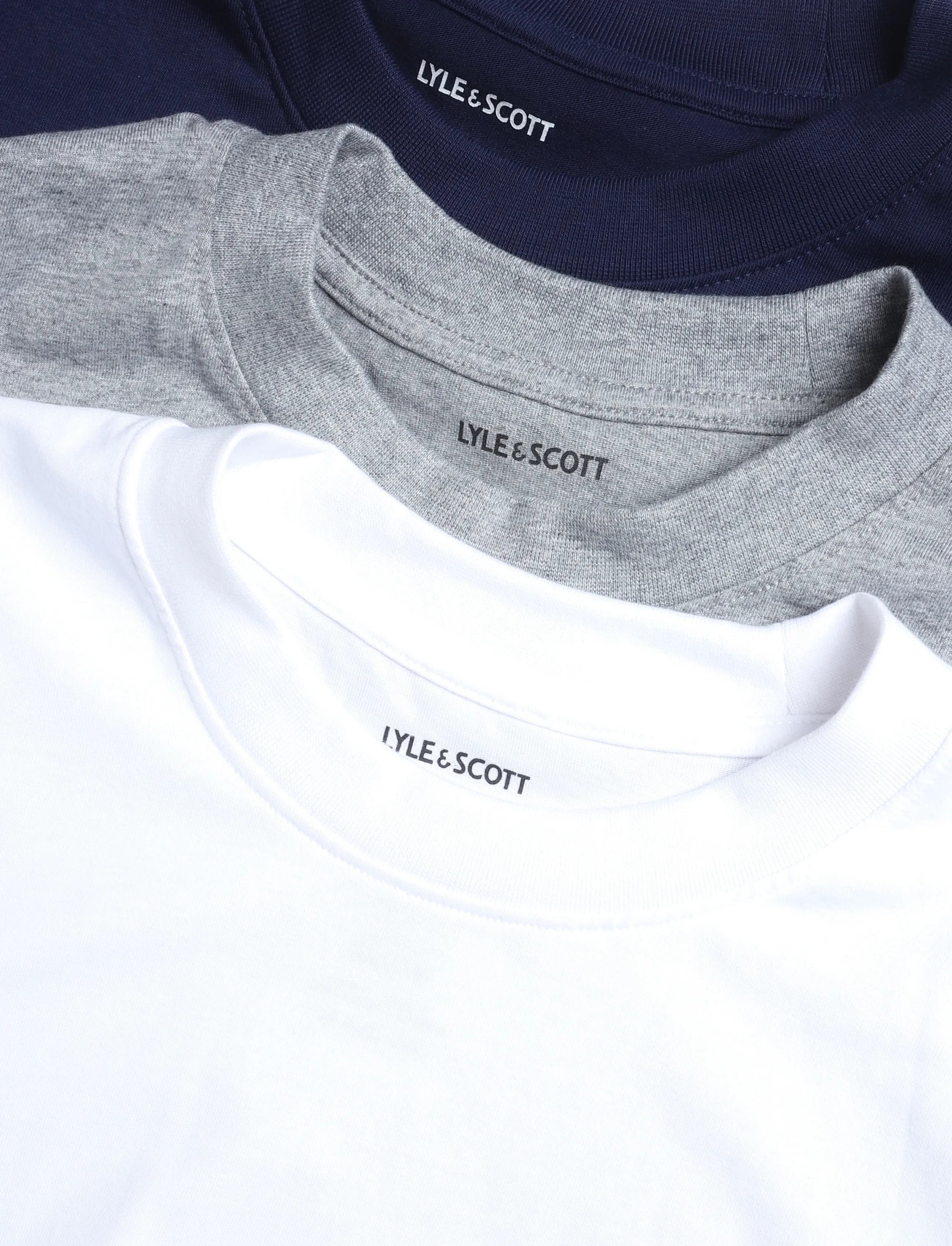 Lyle & Scott - 3 Pack Relaxed T-Shirt - lühikeste varrukatega t-särgid - navy/mid grey marl/white - 2