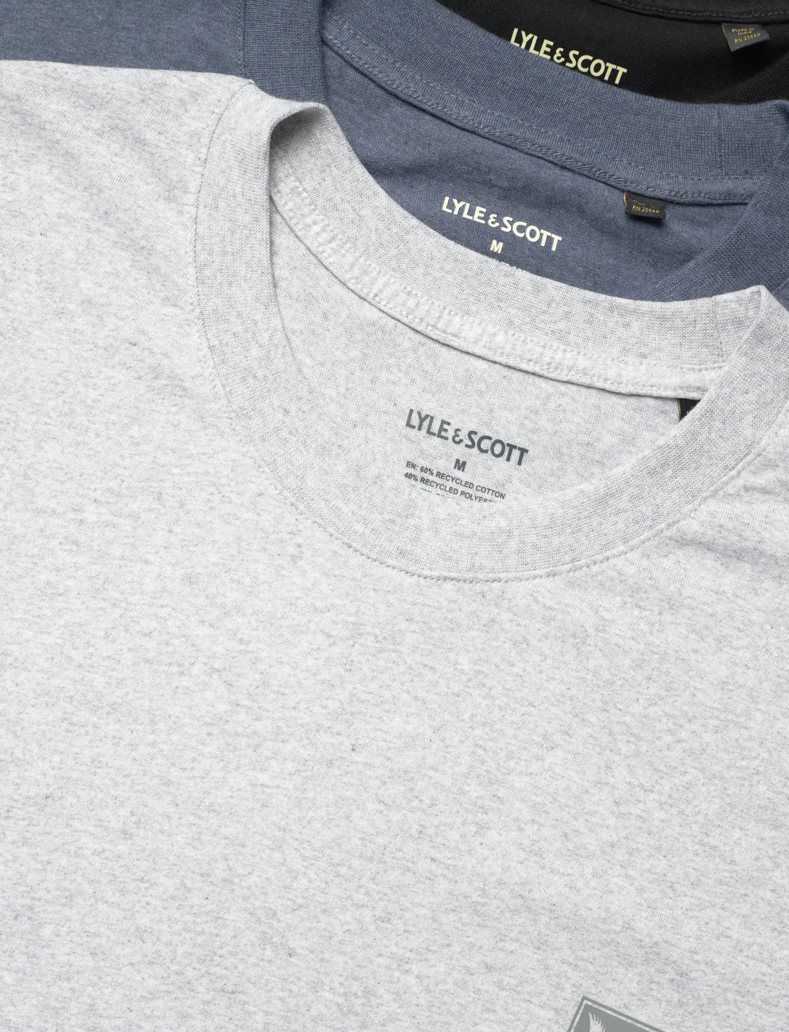 Lyle & Scott - 3 Pack Relaxed T-Shirt - lühikeste varrukatega t-särgid - jet black/light grey marl/moonlight - 5