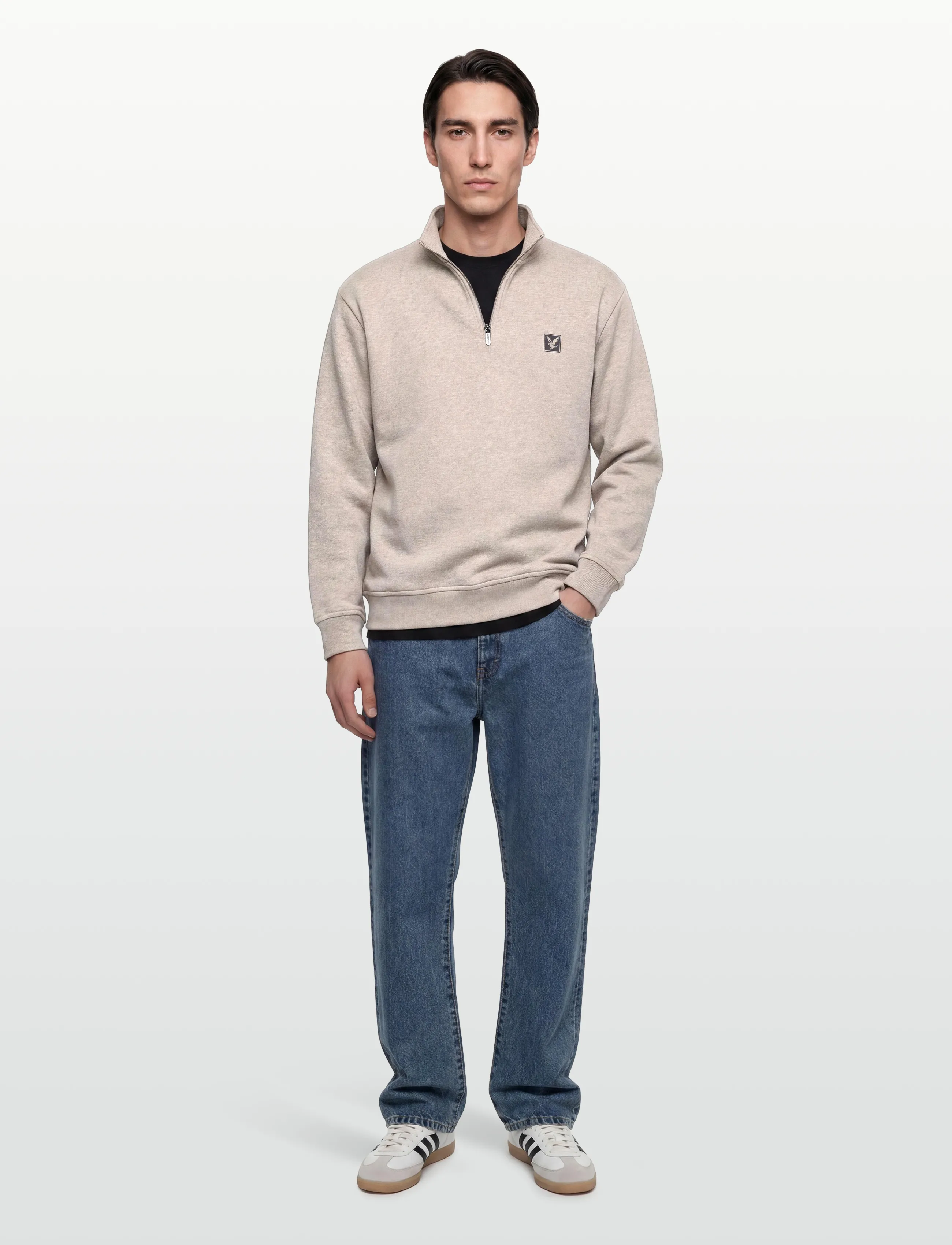 Lyle & Scott Loungewear 1/4 Zip Sweatshirt - Sweatshirts - Z92 OATMEAL MARL / beige