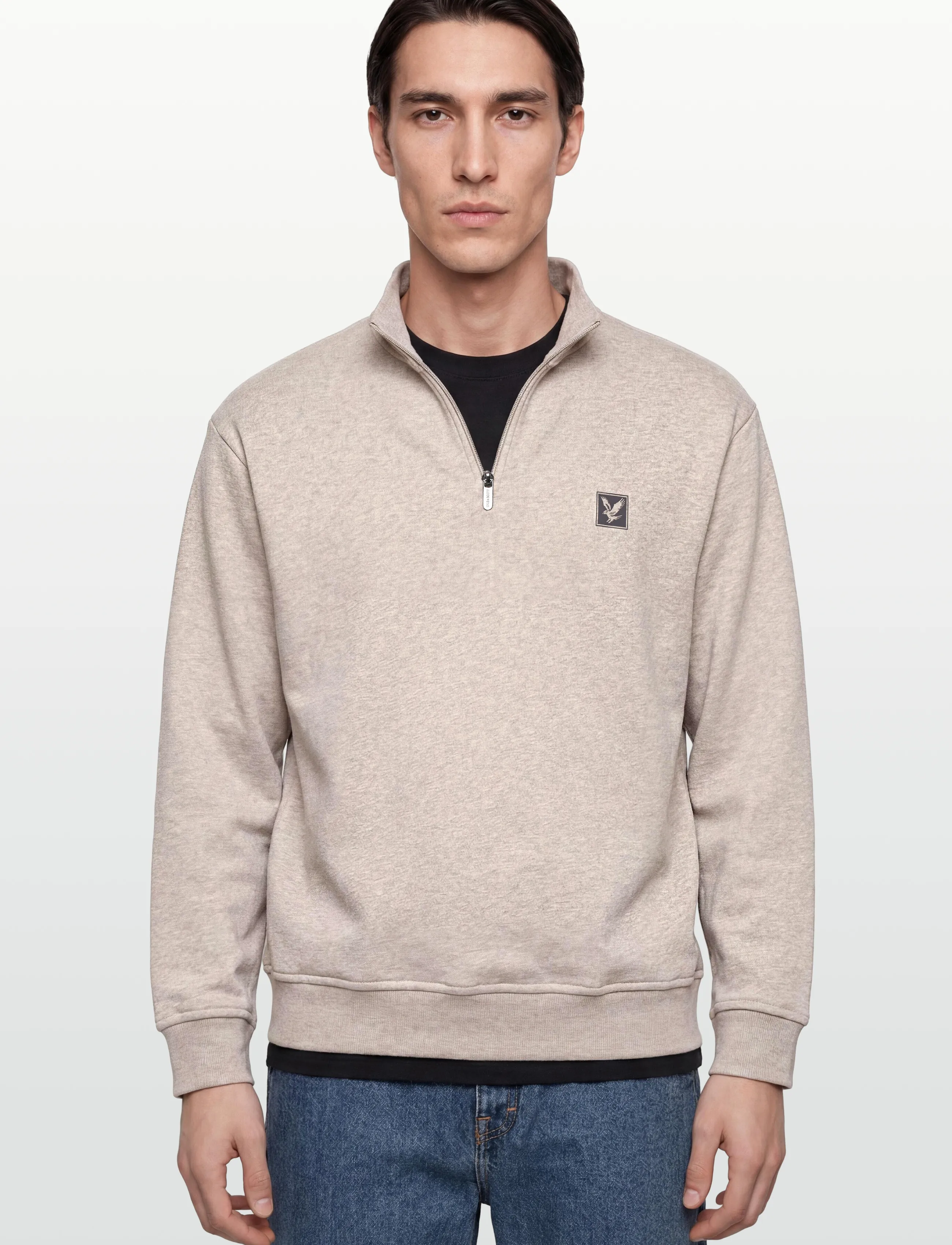 Lyle & Scott - Loungewear 1/4 Zip Sweatshirt - sweatshirts - z92 oatmeal marl - 3