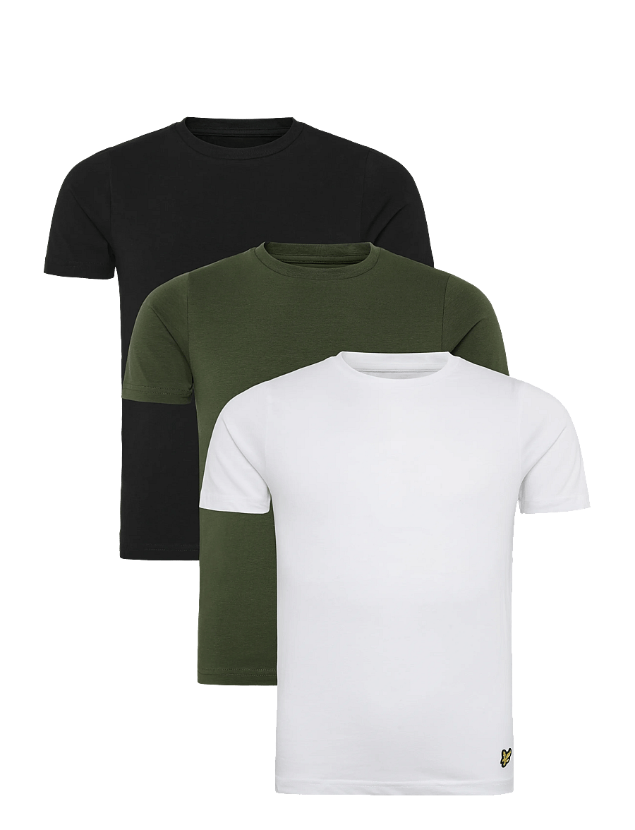 Lyle & Scott - Loungewear 3 Pack T-shirts - kortærmede t-shirts - jet black/ deep depths/ white - 0