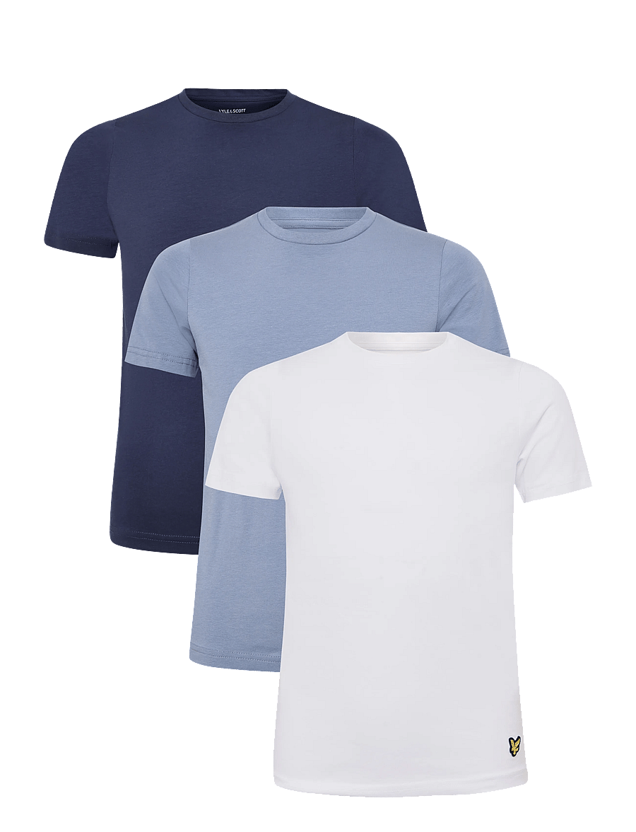 Lyle & Scott - Loungewear 3 Pack T-shirts - kortärmade t-shirts - navy/ power blue/ white - 0