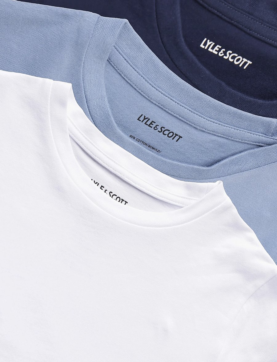 Lyle & Scott - Loungewear 3 Pack T-shirts - kortärmade t-shirts - navy/ power blue/ white - 2