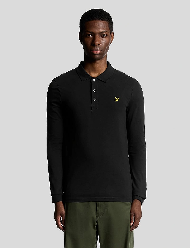 Lyle & Scott - LS Polo Shirt - långärmade pikéer - jet black - 0