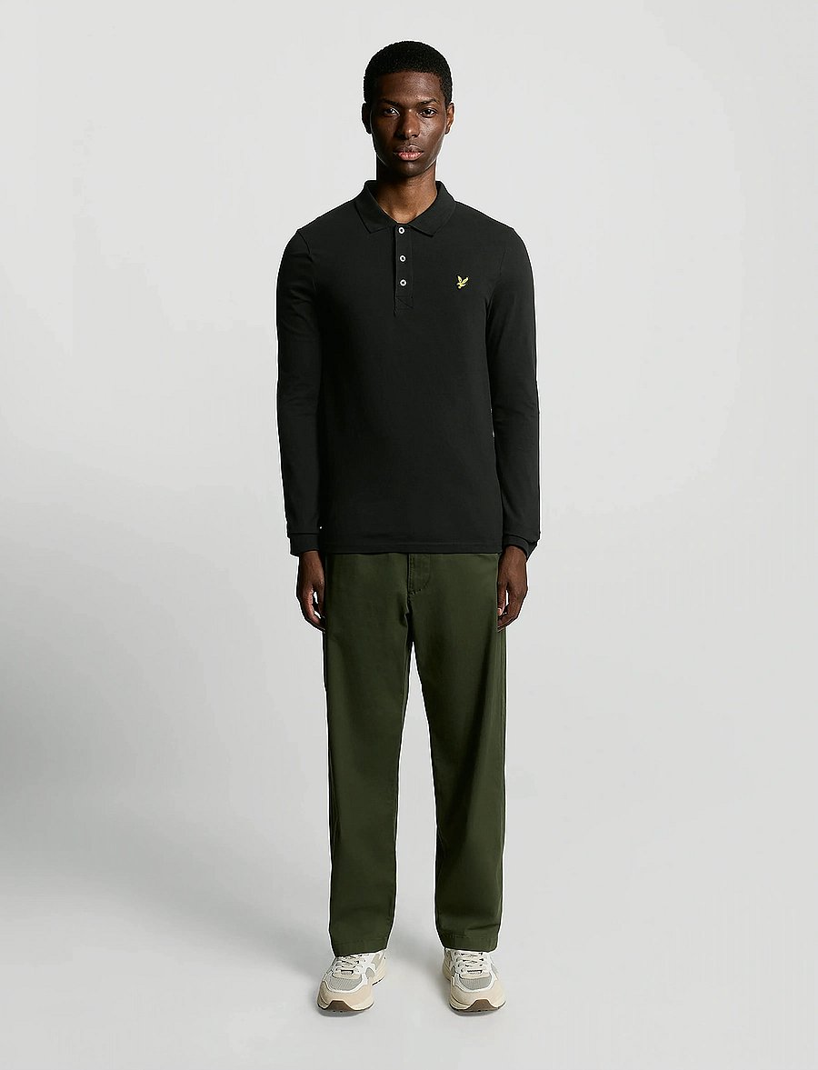 Lyle & Scott - LS Polo Shirt - langärmelig - jet black - 4