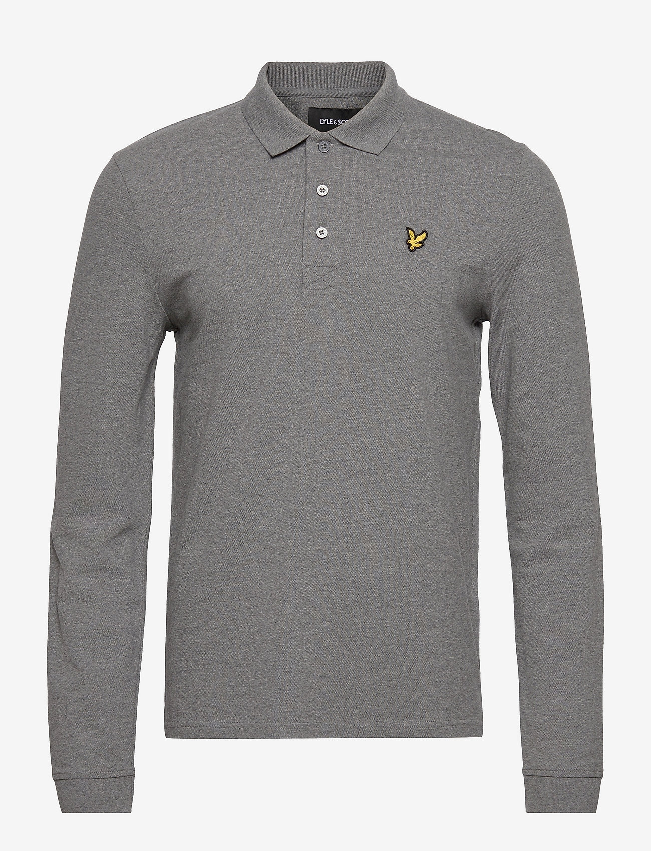 Lyle & Scott - LS Polo Shirt - langærmede poloer - mid grey marl - 0